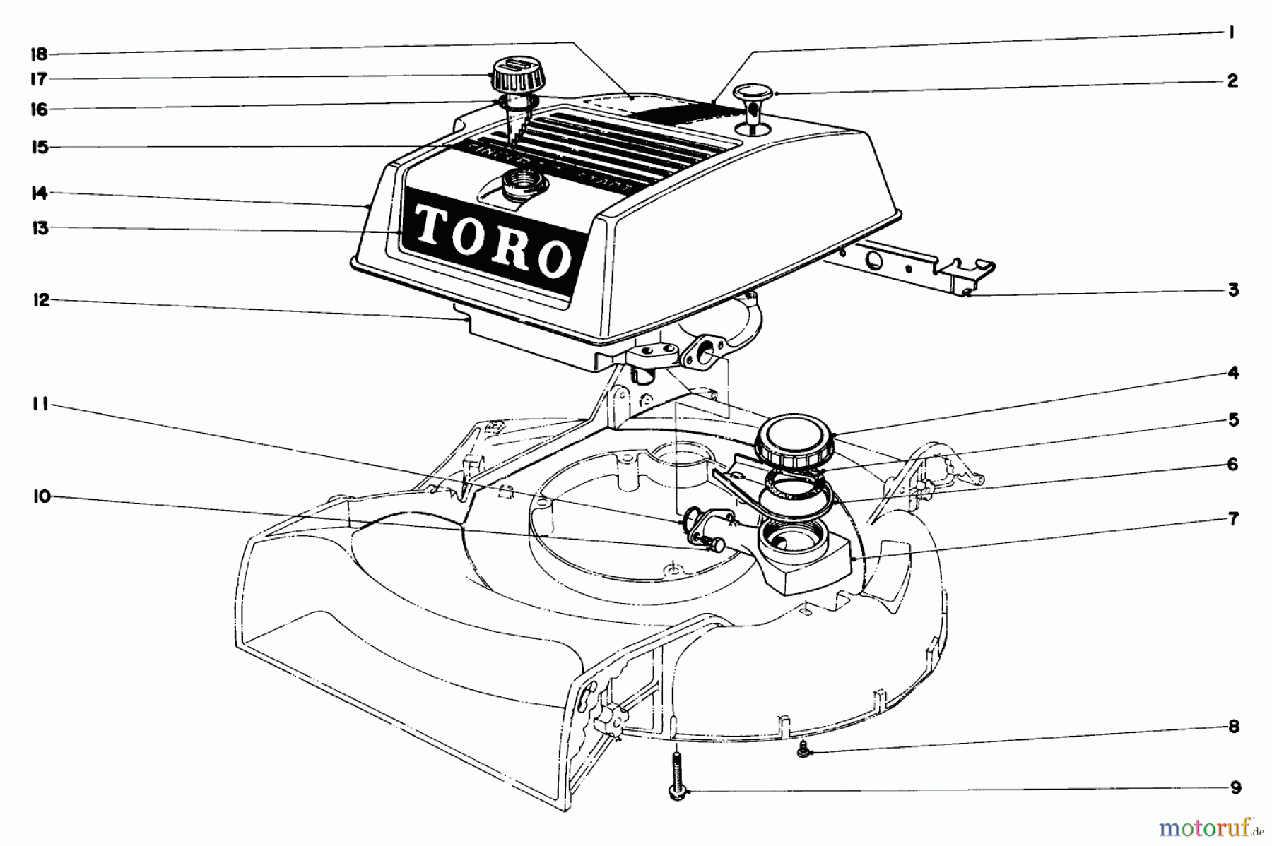 Toro Neu Mowers, Walk-Behind Seite 1 20571 - Toro Guardian Lawnmower, 1972 (2000001-2999999) ENGINE ASSEMBLY MODEL NO. 19271