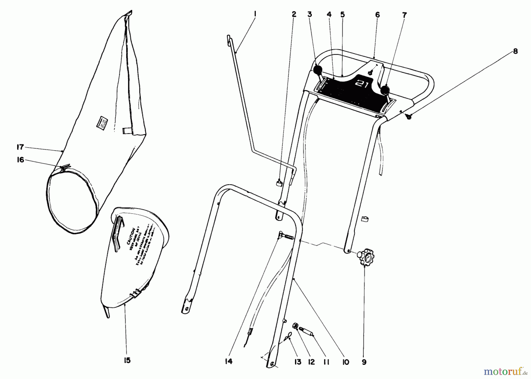 Toro Neu Mowers, Walk-Behind Seite 1 19271 - Toro Guardian Lawnmower, 1972 (2000001-2999999) HANDLE ASSEMBLY MODEL NO. 20571