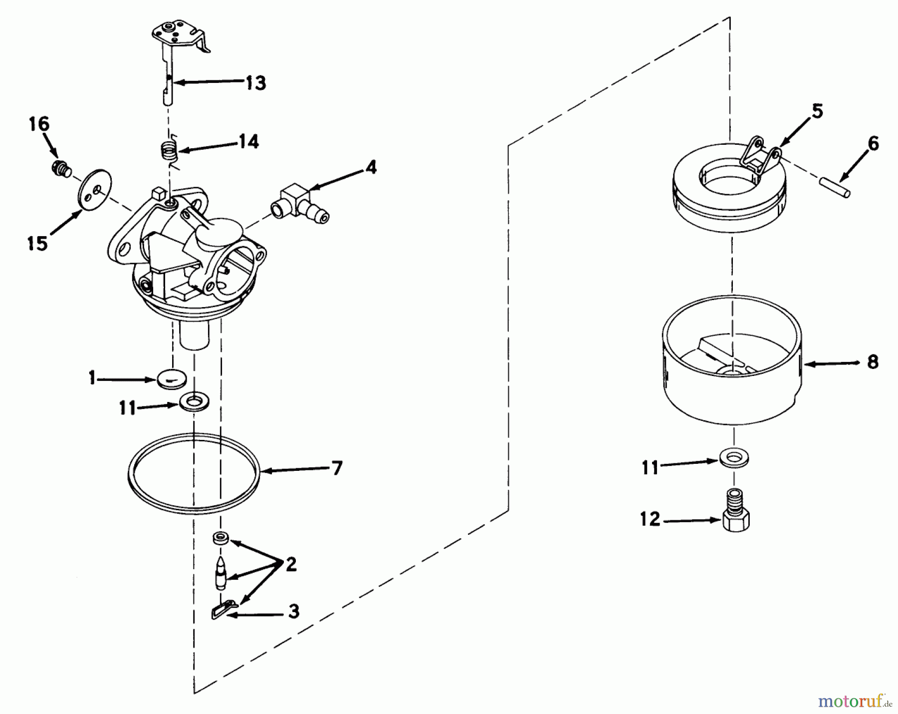 Toro Neu Mowers, Walk-Behind Seite 1 19373 - Toro Guardian Lawnmower, 1973 (3000001-3999999) CARBURETOR NO. 631612
