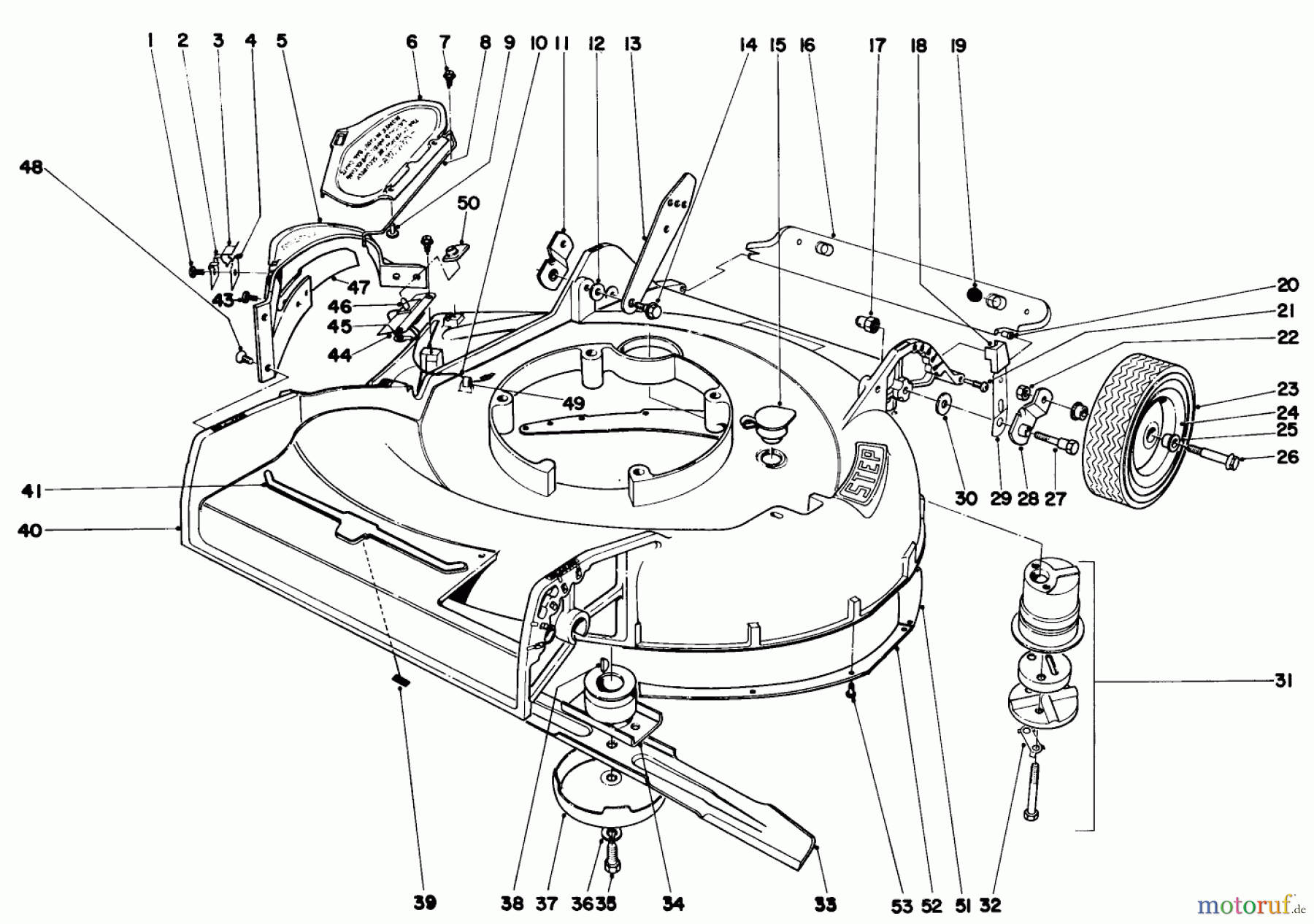 Toro Neu Mowers, Walk-Behind Seite 1 19472 - Toro Guardian Lawnmower, 1971 (1000001-1999999) HOUSING ASSEMBLY MODEL NO. 21172