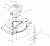 Toro 20009 - 22" Recycler Lawnmower, 2002 (220000001-220999999) Ersatzteile ENGINE AND BLADE ASSEMBLY