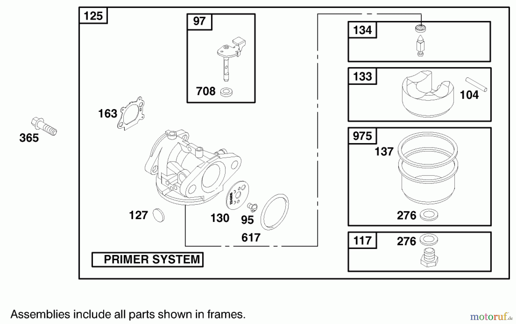 Toro Neu Mowers, Walk-Behind Seite 1 20010 (R-21P) - Toro Recycler Mower, R-21P, 1999 (9900001-9999999) CARBURETOR ASSEMBLY, ENGINE BRIGGS & STRATTON MODEL 12H802-1767-E1