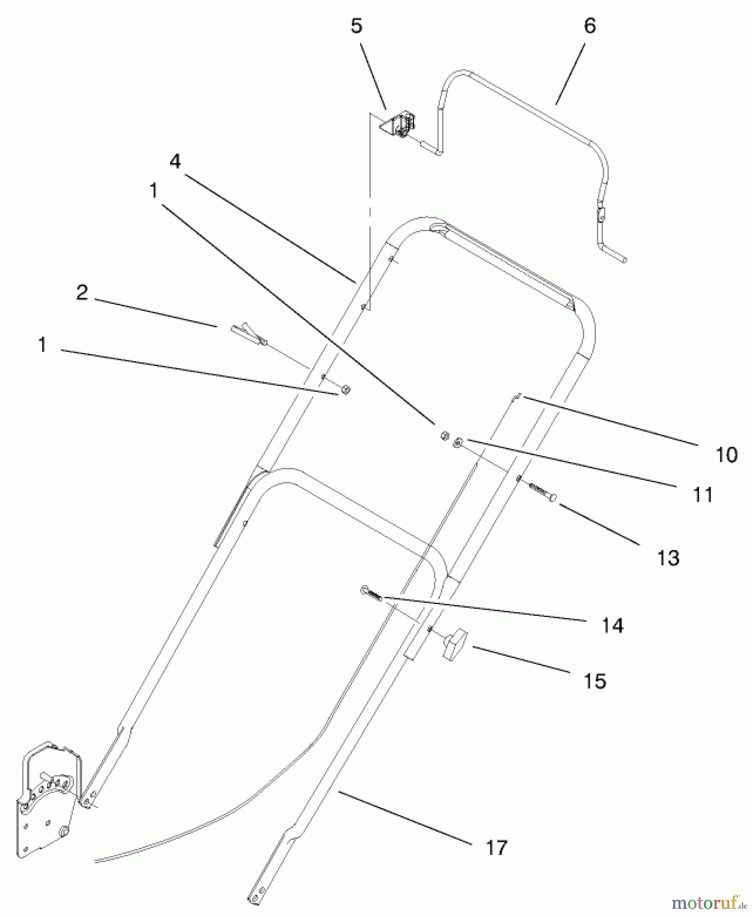 Toro Neu Mowers, Walk-Behind Seite 1 20010 (R-21P) - Toro Recycler Mower, R-21P, 1999 (9900001-9999999) HANDLE & CONTROLS ASSEMBLY