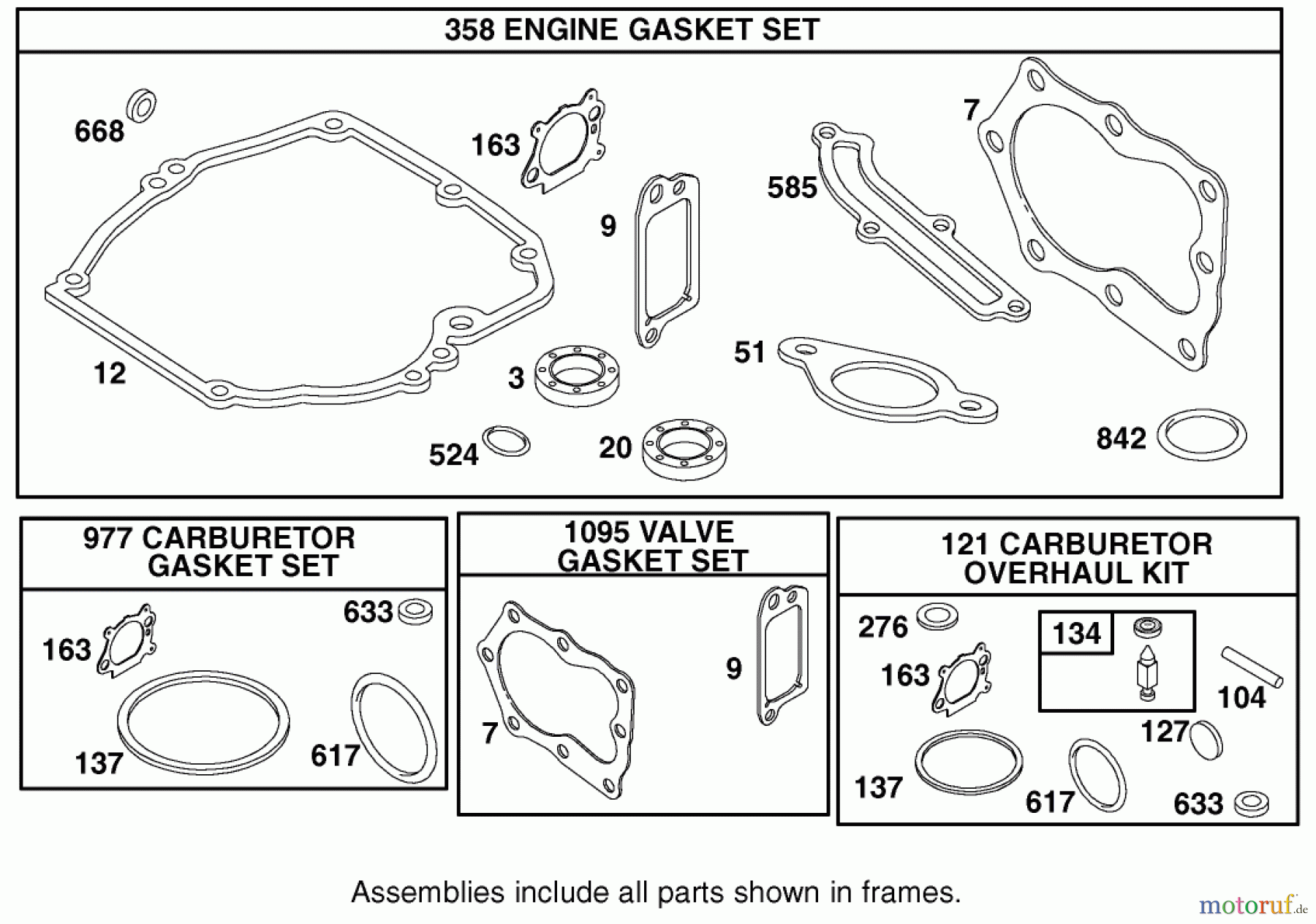 Toro Neu Mowers, Walk-Behind Seite 1 20010 (R-21P) - Toro Recycler Mower, R-21P, 2001 (210000001-210999999) GASKET ASSEMBLY BRIGGS AND STRATTON MODEL 12H802-1776-B1