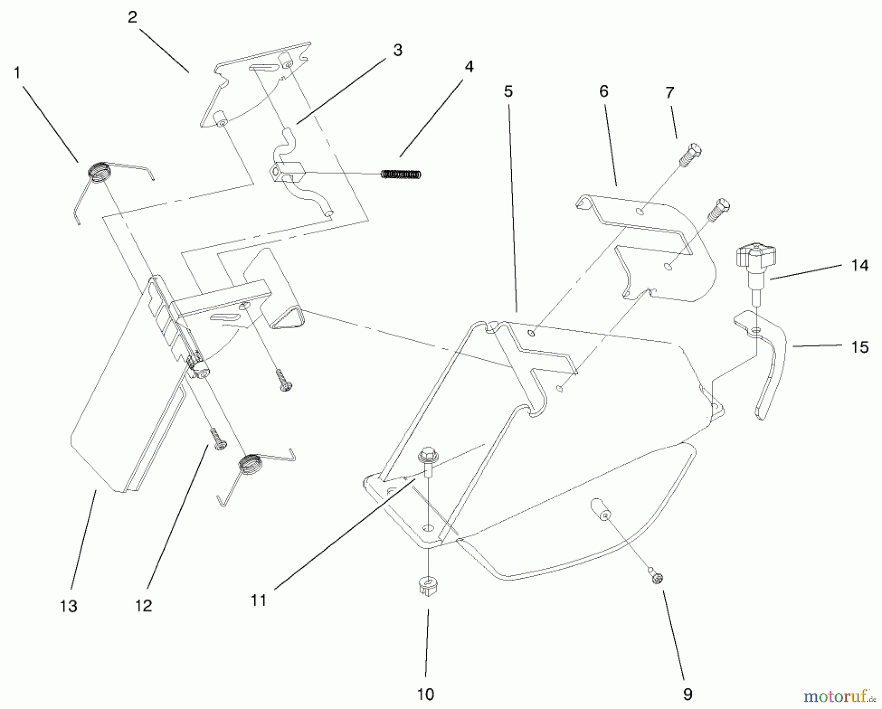  Toro Neu Mowers, Walk-Behind Seite 1 20020 (R-21S1) - Toro Recycler Mower, R-21S1, 1999 (9900001-9999999) DISCHARGE DOOR ASSEMBLY
