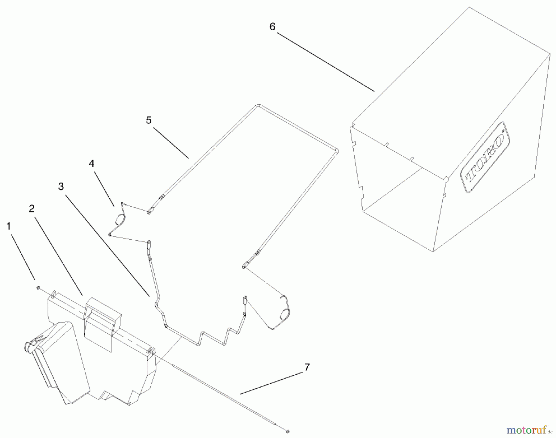 Toro Neu Mowers, Walk-Behind Seite 1 20021 (R-21S1B) - Toro Recycler Mower, R-21S1B, 2000 (200000001-200999999) GRASS BAGGING ASSEMBLY