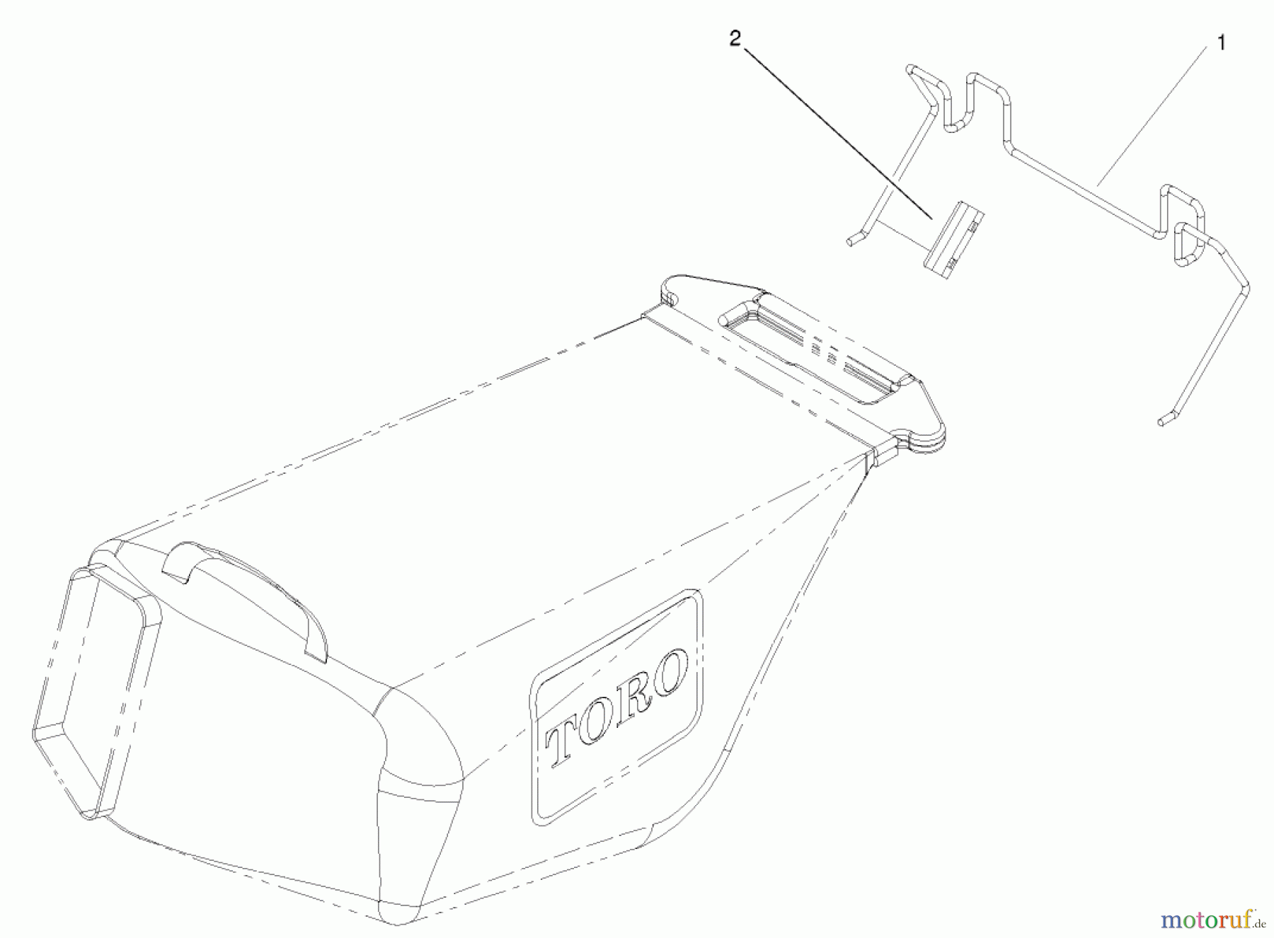 Toro Neu Mowers, Walk-Behind Seite 1 20021 (R-21S1B) - Toro Recycler Mower, R-21S1B, 2001 (210000001-210999999) REAR GRASS BAG ASSEMBLY