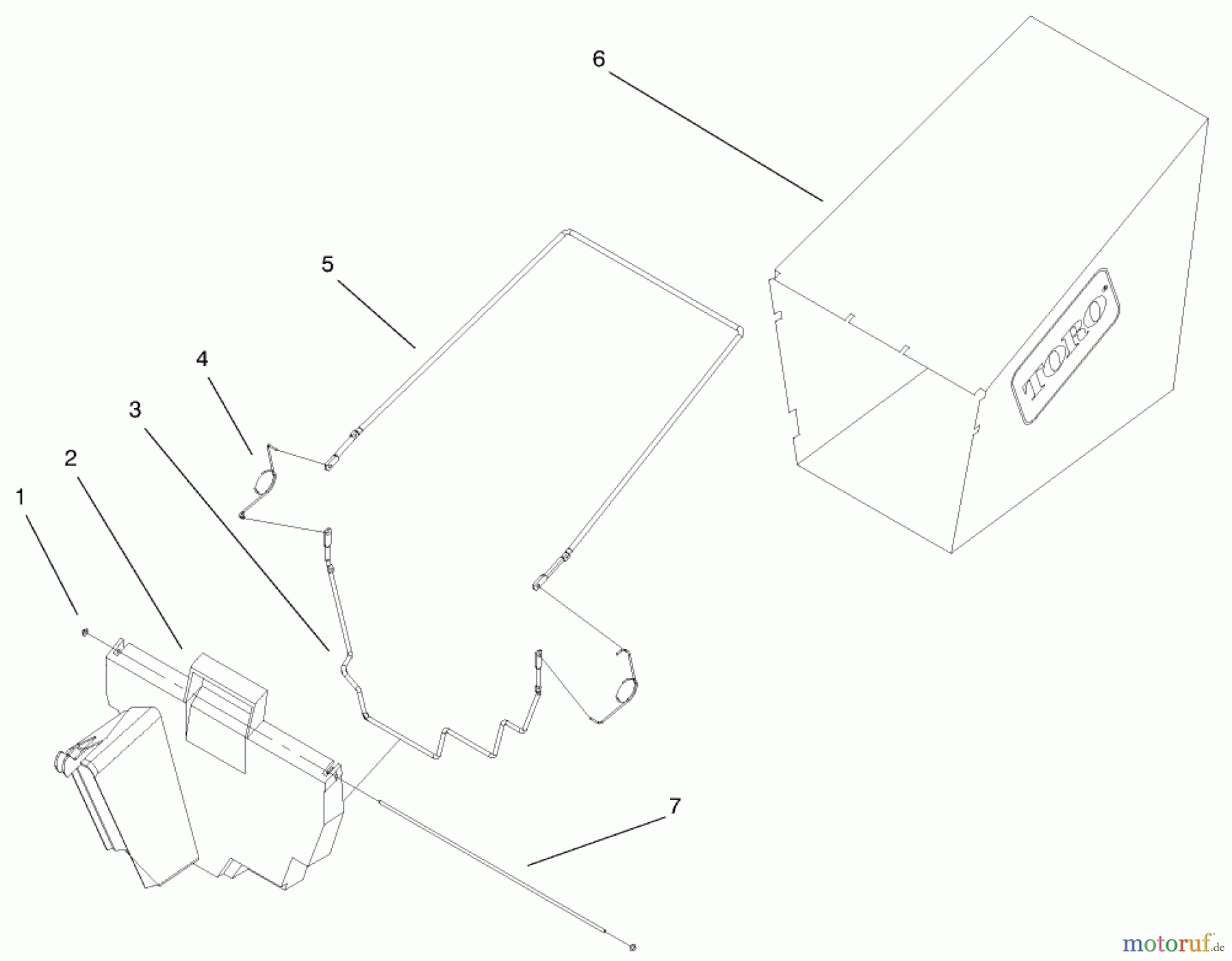 Toro Neu Mowers, Walk-Behind Seite 1 20023 (R-21SB) - Toro Recycler Mower, R-21SB, 2000 (200000001-200999999) BAGGING ASSEMBLY