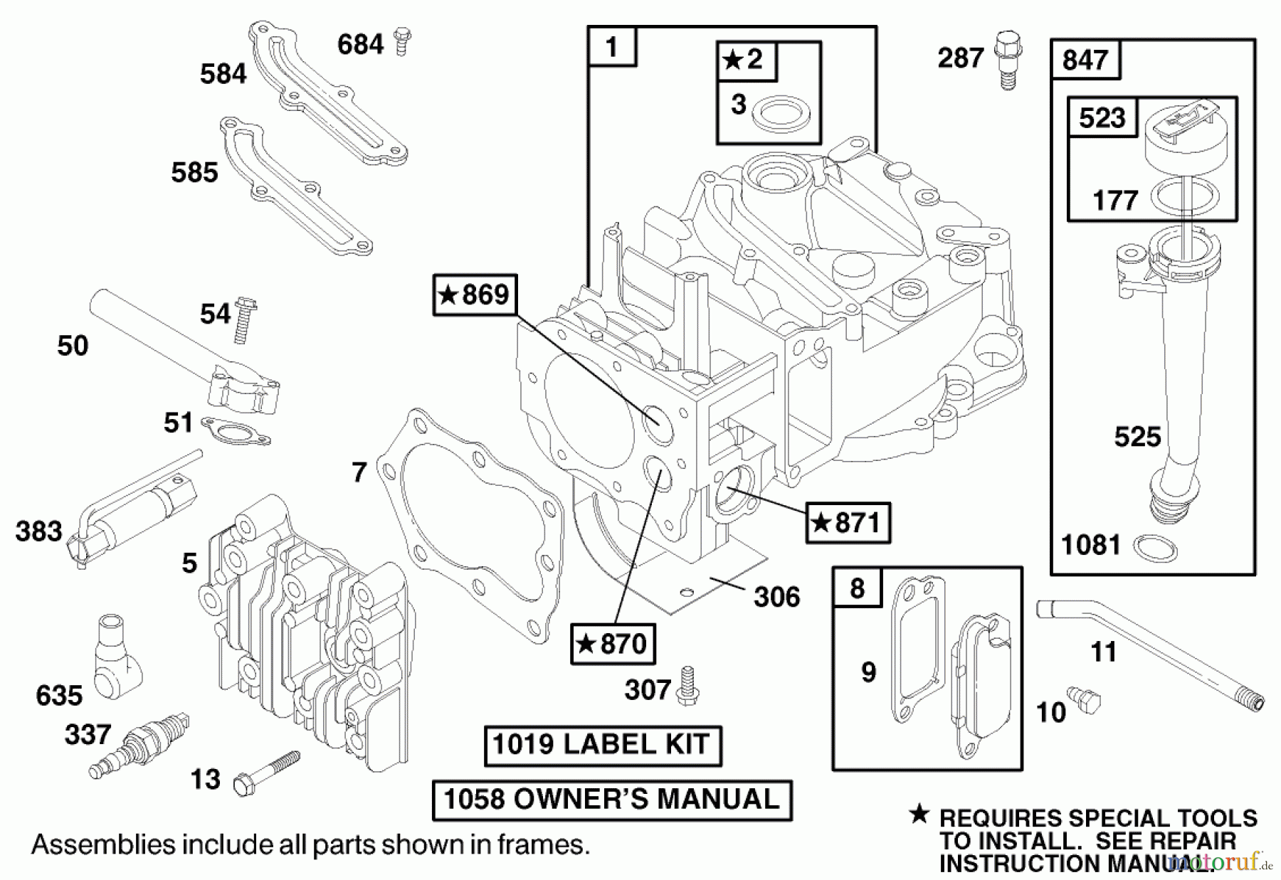 Toro Neu Mowers, Walk-Behind Seite 1 20023 (R-21SB) - Toro Recycler Mower, R-21SB, 2000 (200000001-200999999) ENGINE BRIGGS & STRATTON MODEL 12H802-1767-E1 #1