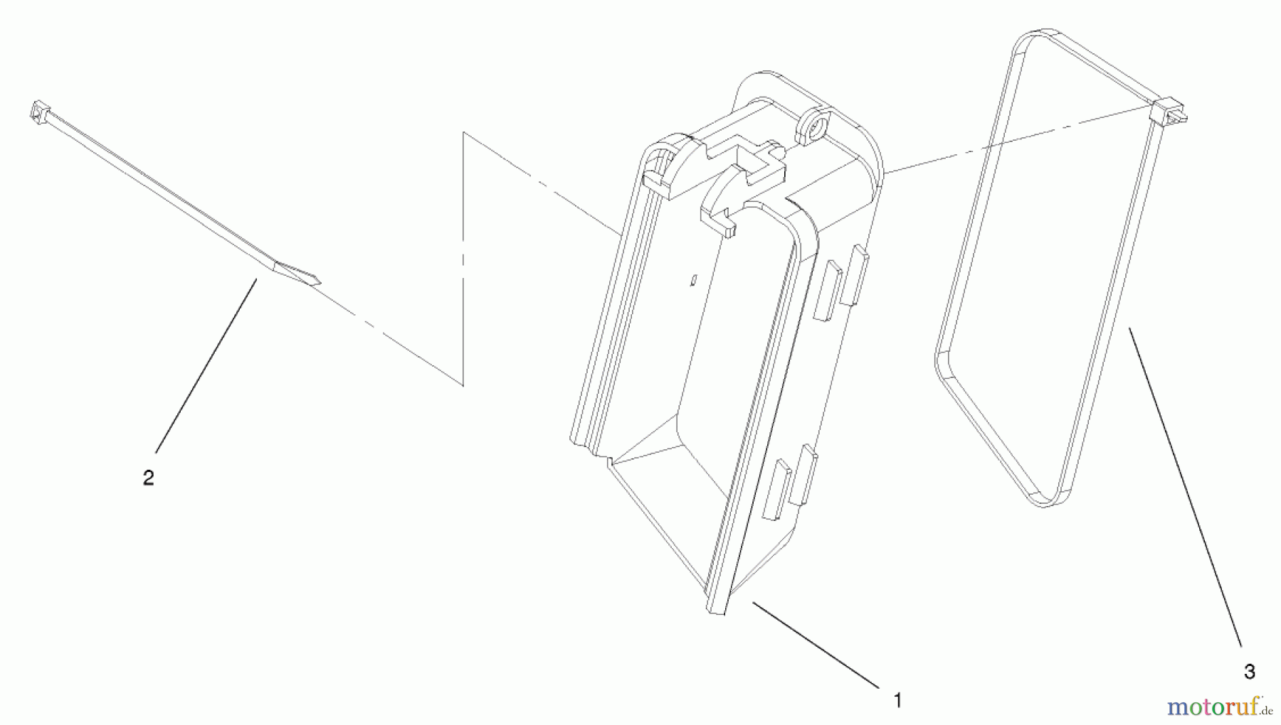 Toro Neu Mowers, Walk-Behind Seite 1 20022 (R-21S) - Toro Recycler Mower, R-21S, 2001 (210000001-210999999) BAG CHUTE ASSEMBLY PART NO. 104-7951 (MODEL 20023, 20023C)