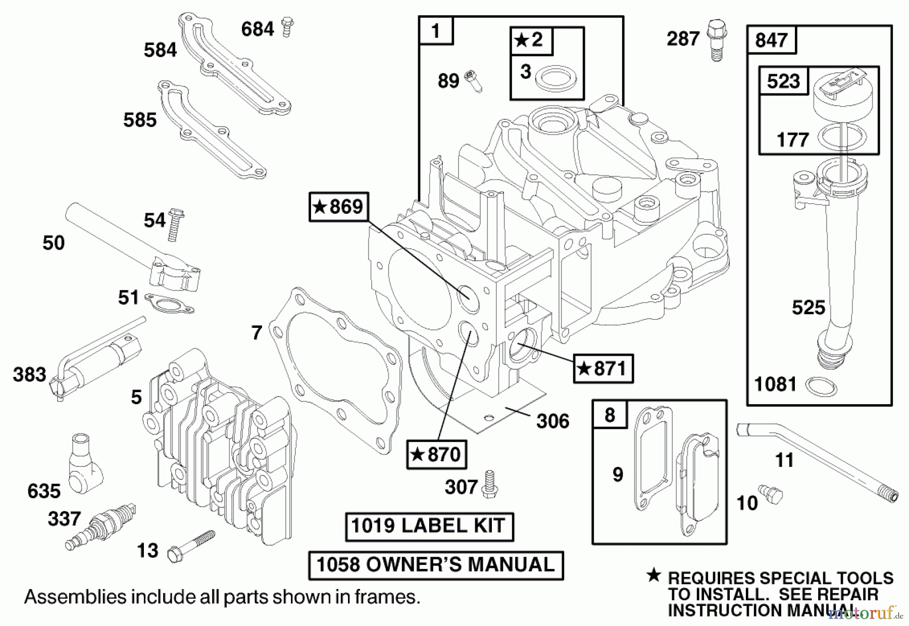 Toro Neu Mowers, Walk-Behind Seite 1 20029 - Toro Recycler Mower, 1999 (9900001-9999999) ENGINE BRIGGS & STRATTON MODEL 12J802-2368-E1 #1