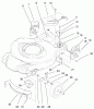 Toro 20027 (R-21OSB) - Recycler Mower, R-21OSB, 1999 (9900001-9999999) Ersatzteile HOUSING, HANDLE BRACKETS, & WHEEL ASSEMBLY