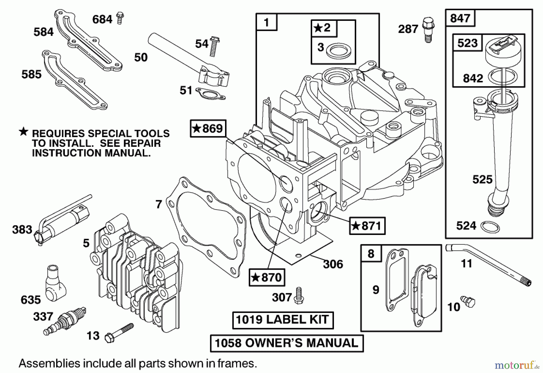 Toro Neu Mowers, Walk-Behind Seite 1 20028 - Toro Recycler Mower, 2001 (210000001-210999999) ENGINE BRIGGS & STRATTON MODEL 12J802-2369-B1 #1