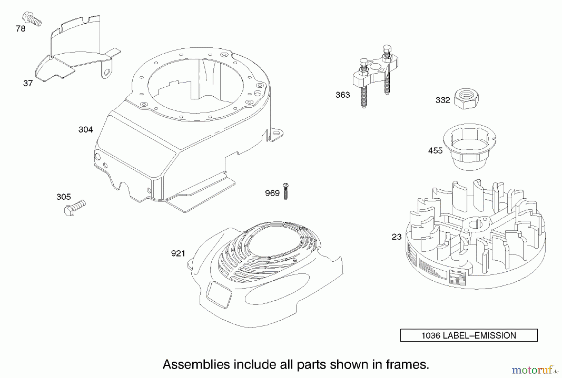 Toro Neu Mowers, Walk-Behind Seite 1 20033 - Toro Super Recycler Mower, 2002 (220000001-220999999) BLOWER HOUSING ASSEMBLY ENGINE BRIGGS AND STRATTON MODEL 124K02-0110-B1