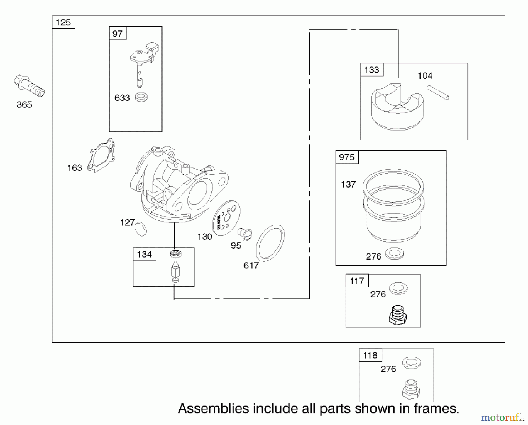 Toro Neu Mowers, Walk-Behind Seite 1 20033 - Toro Super Recycler Mower, 2002 (220000001-220999999) CARBURETOR ASSEMBLY ENGINE BRIGGS AND STRATTON MODEL 124K02-0110-B1