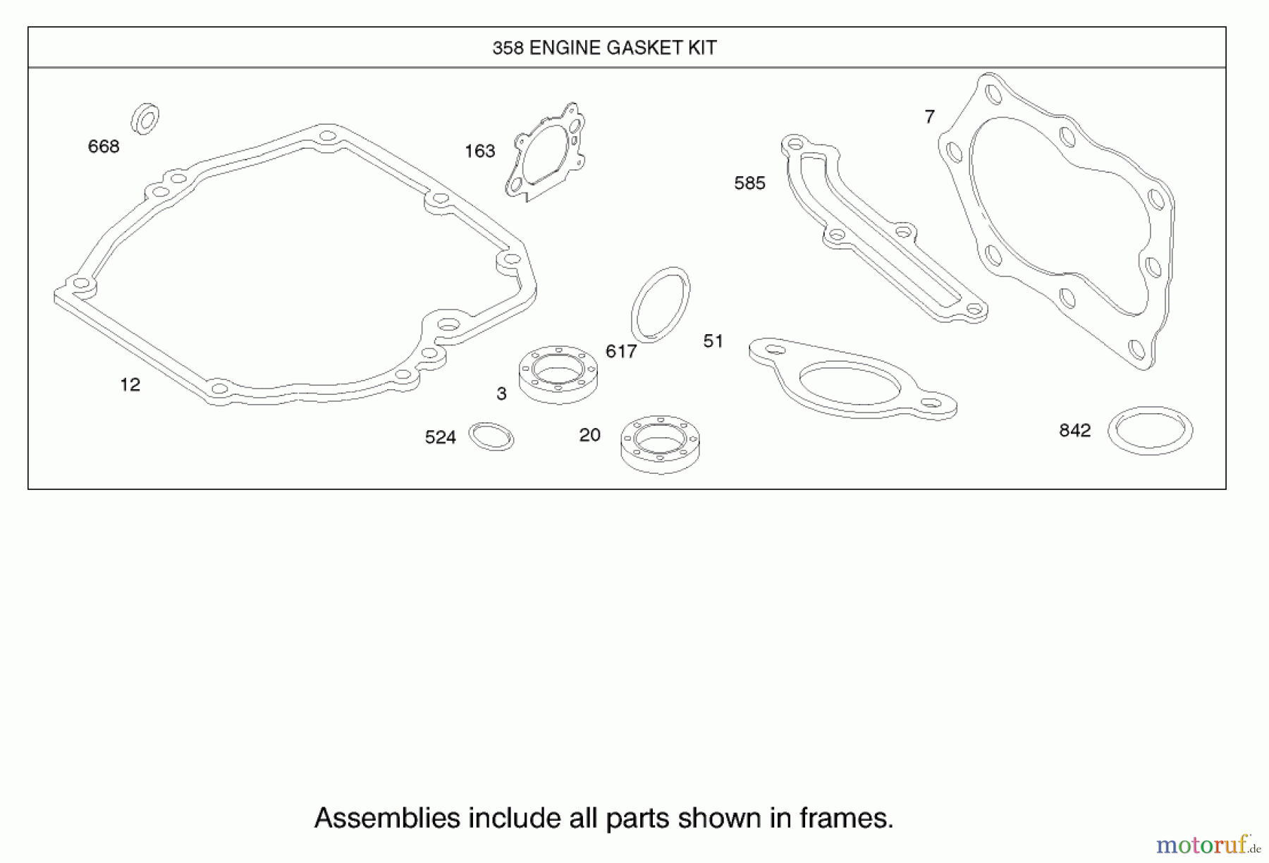 Toro Neu Mowers, Walk-Behind Seite 1 20033 - Toro Super Recycler Mower, 2002 (220000001-220999999) GASKET ASSEMBLY ENGINE BRIGGS AND STRATTON MODEL 124K02-0110-B1