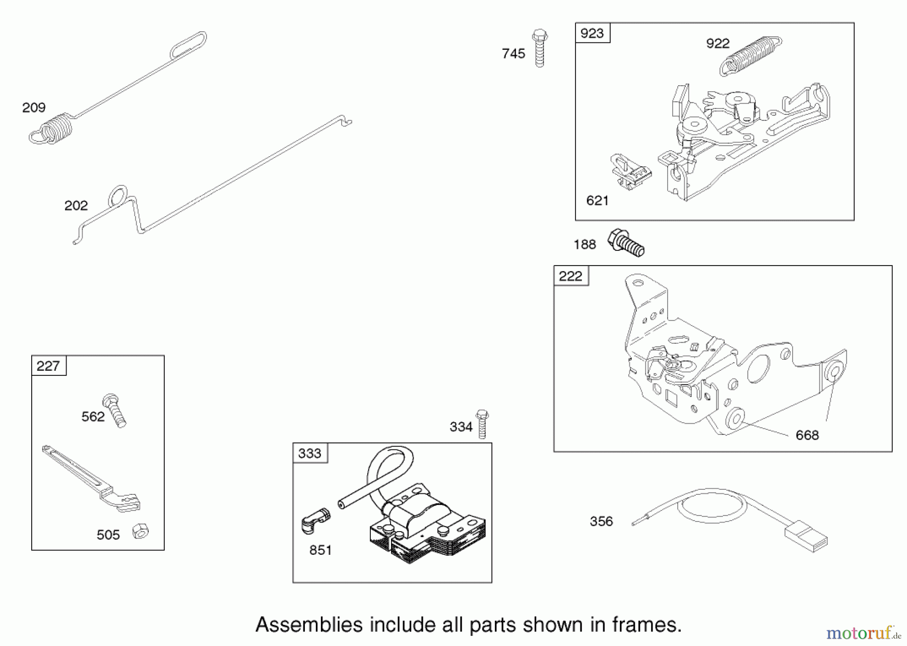 Toro Neu Mowers, Walk-Behind Seite 1 20033 - Toro Super Recycler Mower, 2002 (220000001-220999999) GOVERNOR ASSEMBLY ENGINE BRIGGS AND STRATTON MODEL 124K02-0110-B1