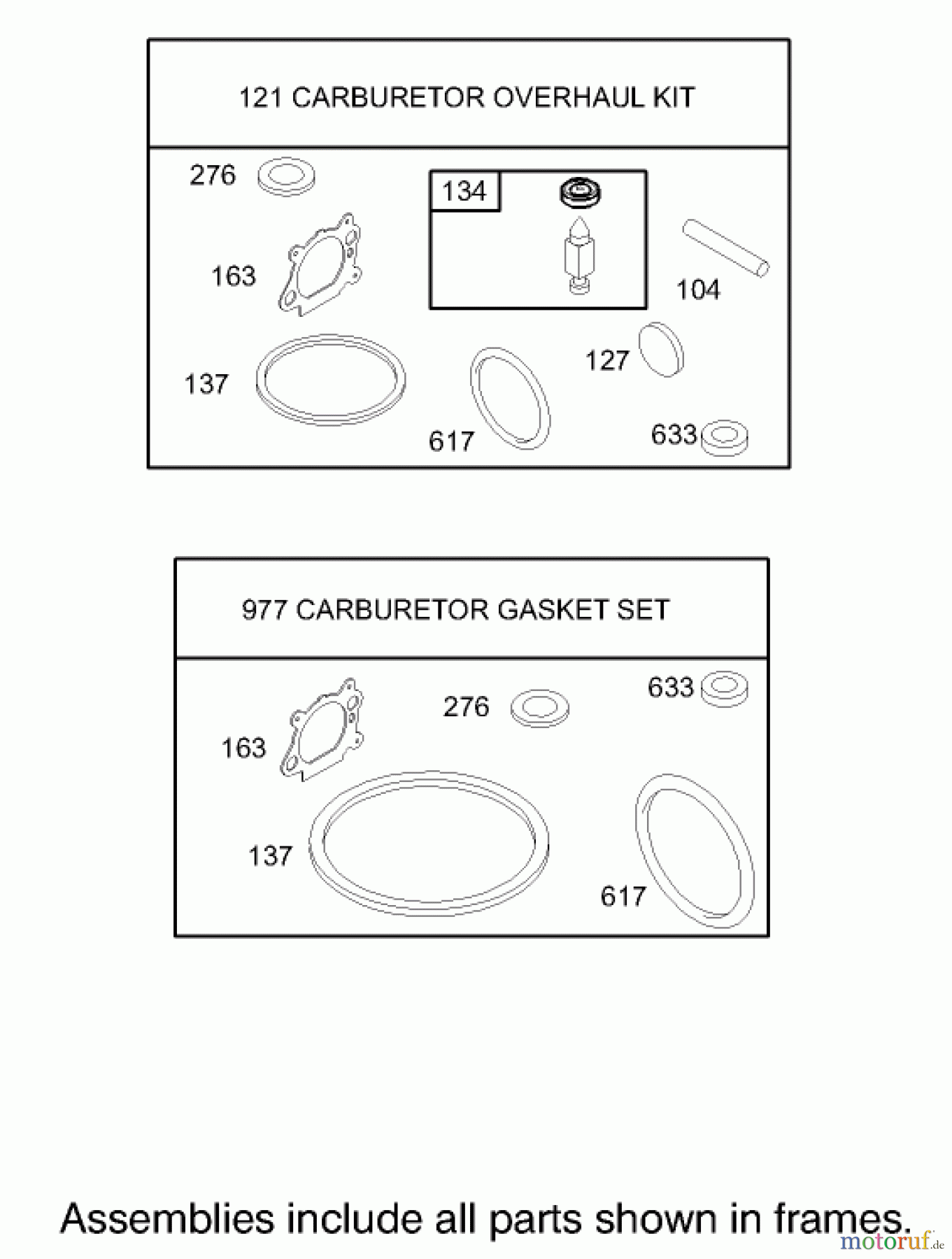 Toro Neu Mowers, Walk-Behind Seite 1 20033 - Toro Super Recycler Mower, 2003 (230000001-230999999) CARBURETOR OVERHAUL KIT ASSEMBLY ENGINE BRIGGS AND STRATTON MODEL 123K02-0114-E1