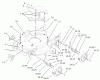 Toro 20033 - Super Recycler Mower, 2004 (240000001-240999999) Ersatzteile HOUSING, HANDLE BRACKET AND WHEEL ASSEMBLY