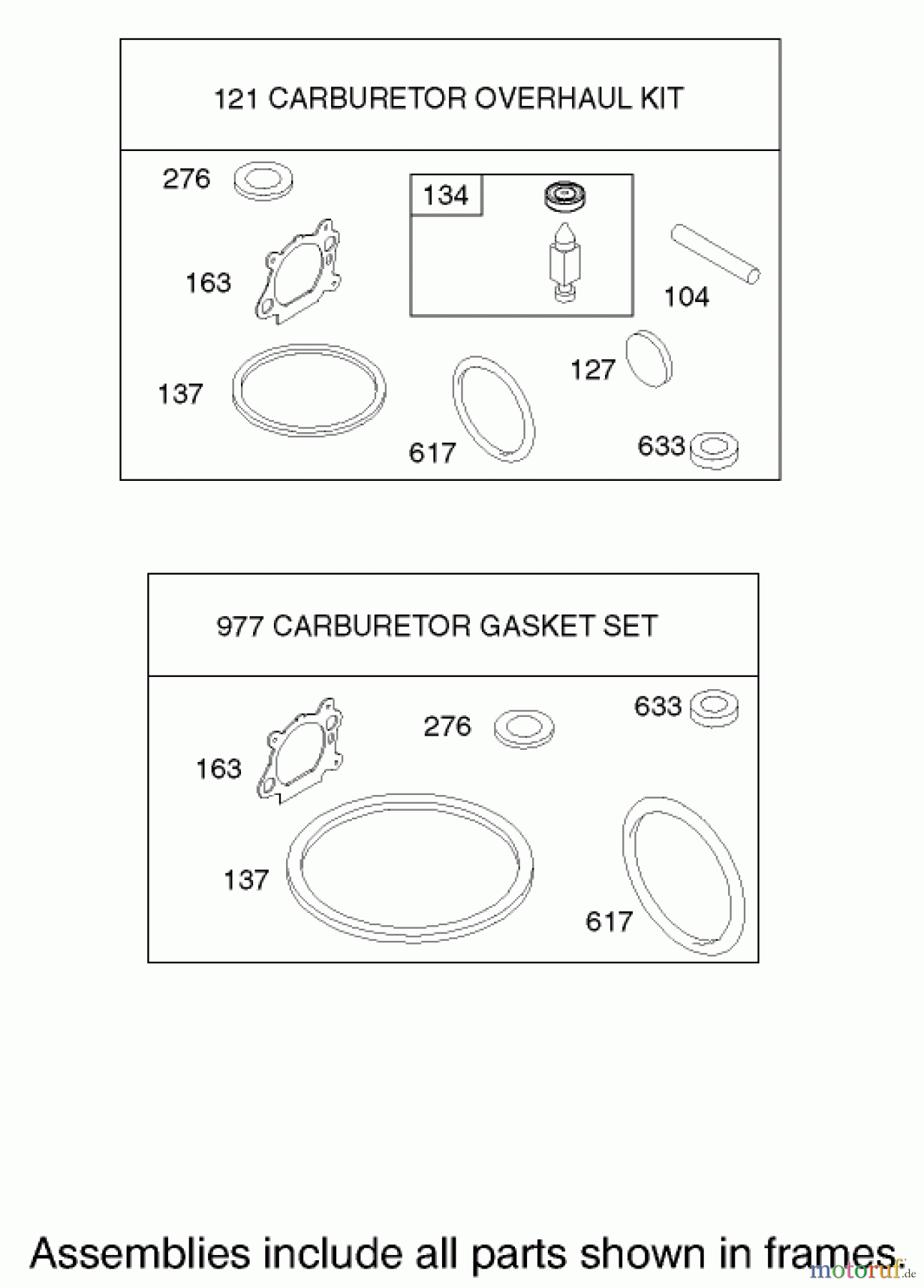 Toro Neu Mowers, Walk-Behind Seite 1 20037 - Toro Super Recycler Mower with Bag, 2002 (220000001-220999999) CARBURETOR OVERHAUL KIT ASSEMBLY ENGINE BRIGGS AND STRATTON MODEL 123K02-0114-E1