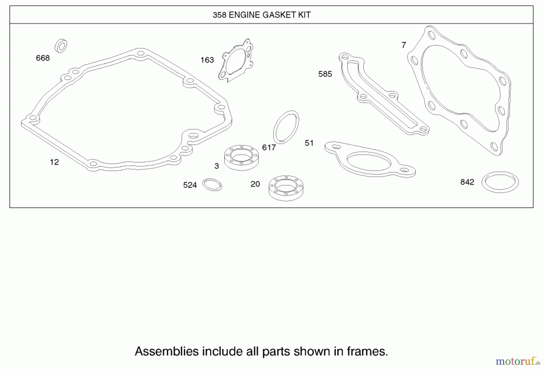 Toro Neu Mowers, Walk-Behind Seite 1 20037 - Toro Super Recycler Mower with Bag, 2002 (220000001-220999999) GASKET ASSEMBLY ENGINE BRIGGS AND STRATTON MODEL 123K02-0114-E1