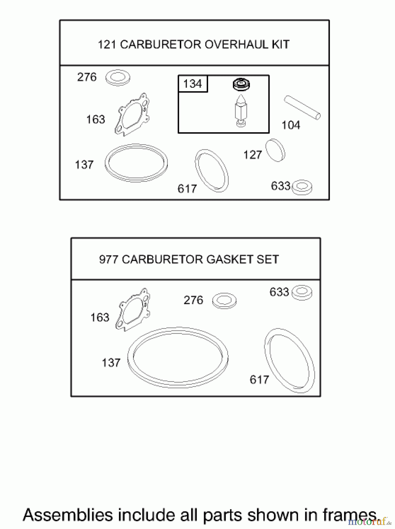 Toro Neu Mowers, Walk-Behind Seite 1 20037 - Toro Super Recycler Mower with Bag, 2003 (230000001-230999999) CARBURETOR OVERHAUL KIT ASSEMBLY BRIGGS AND STRATTON MODEL 123K02-0114-E1