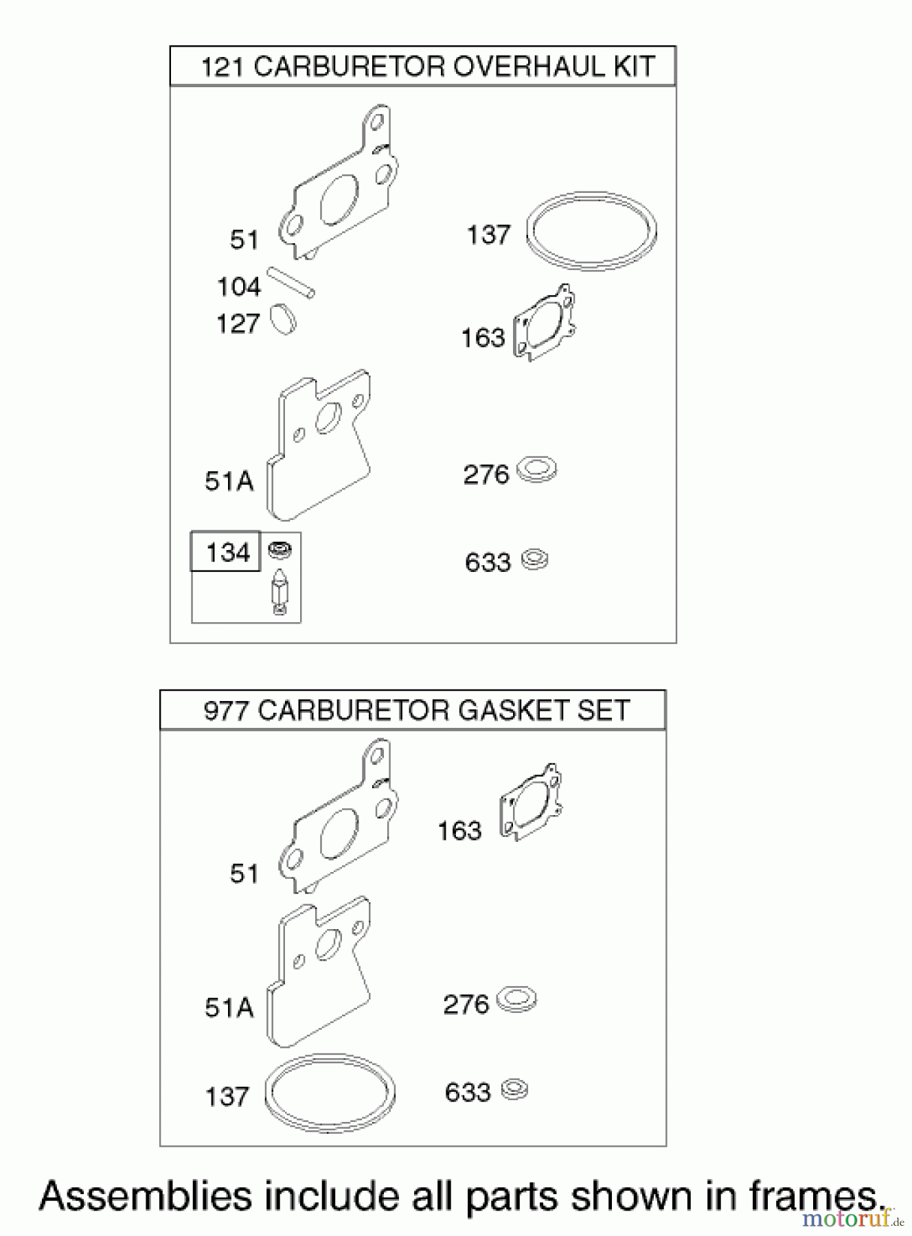 Toro Neu Mowers, Walk-Behind Seite 1 20038 - Toro Super Recycler Mower with Bag, 2002 (220000001-220999999) CARBURETOR OVERHAUL KIT ASSEMBLY ENGINE BRIGGS AND STRATTON MODEL 122602-0111-E1