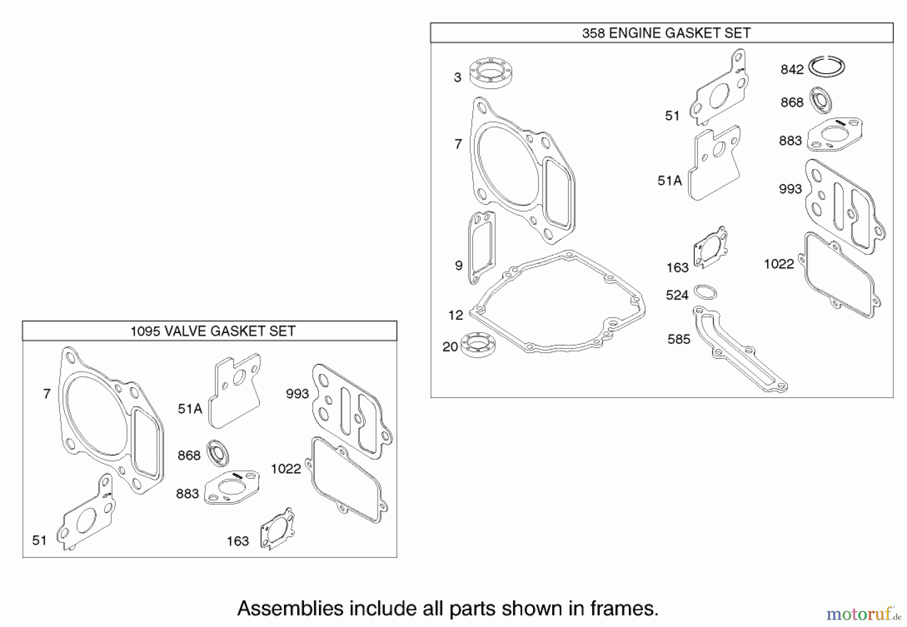 Toro Neu Mowers, Walk-Behind Seite 1 20038 - Toro Super Recycler Mower with Bag, 2002 (220000001-220999999) GASKET ASSEMBLY ENGINE BRIGGS AND STRATTON MODEL 122602-0111-E1