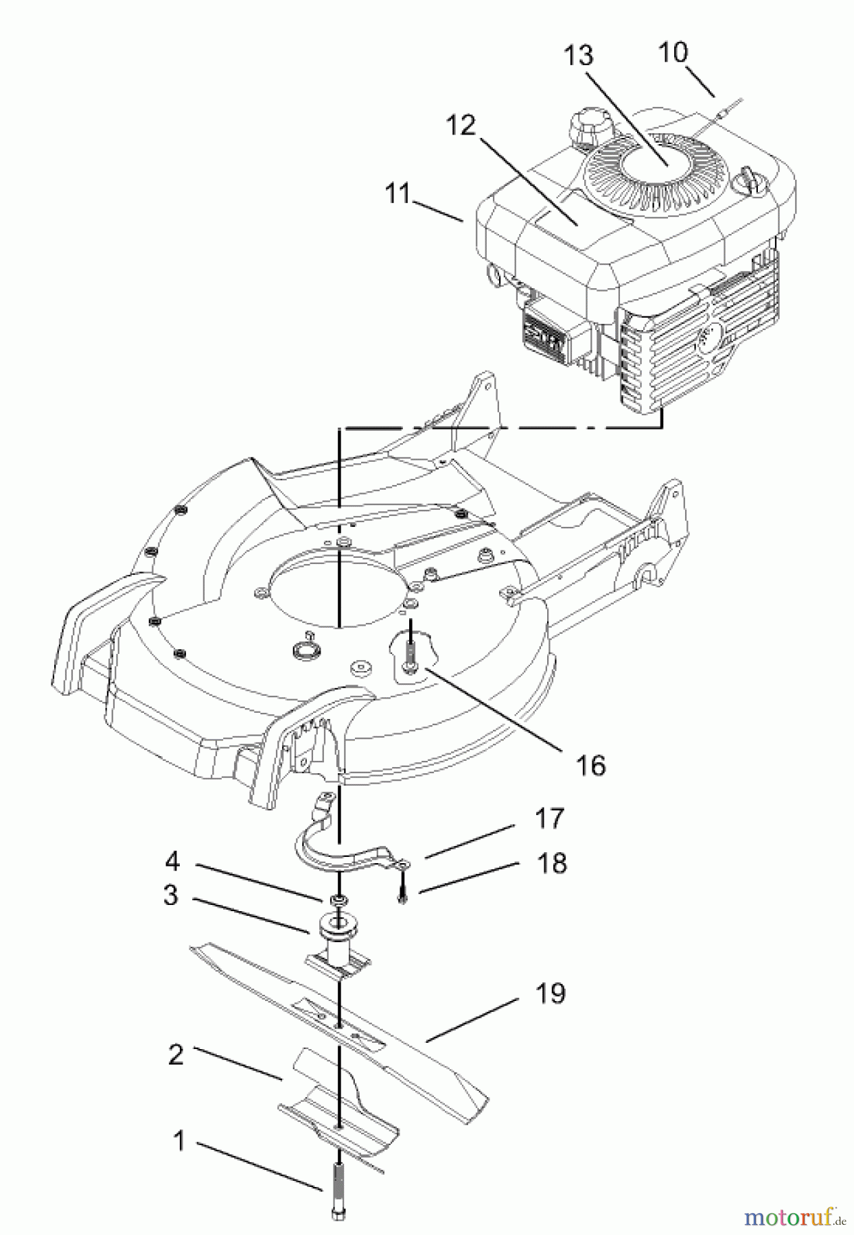 Toro Neu Mowers, Walk-Behind Seite 1 20038 - Toro Super Recycler Mower with Bag, 2004 (240000001-240999999) ENGINE ASSEMBLY