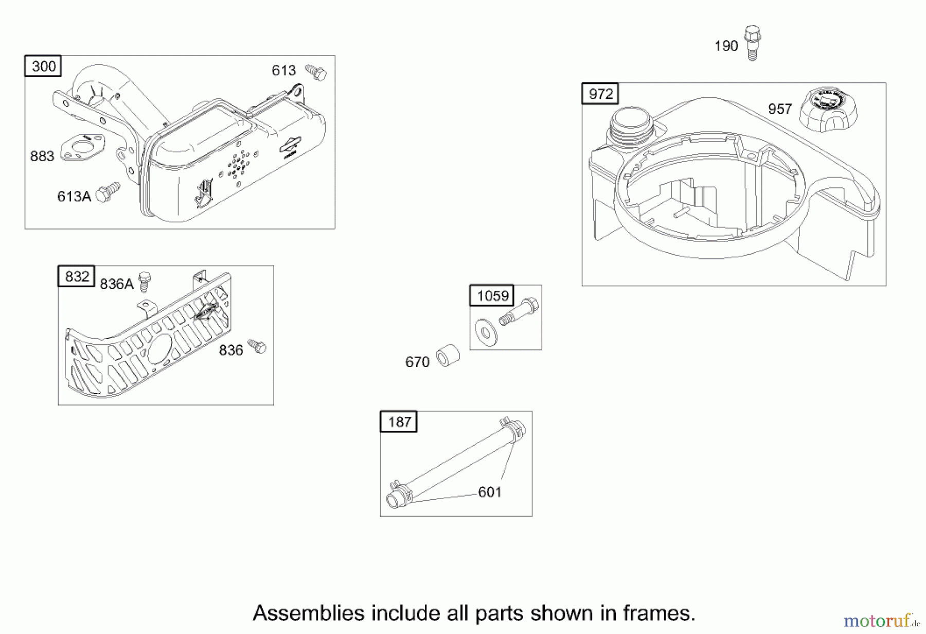 Toro Neu Mowers, Walk-Behind Seite 1 20038 - Toro Super Recycler Mower with Bag, 2003 (230000001-230999999) MUFFLER AND FUEL TANK ASSEMBLY BRIGGS AND STRATTON MODEL 122602-0111-E1