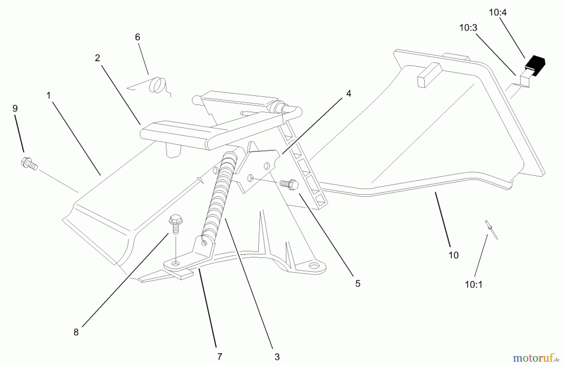 Toro Neu Mowers, Walk-Behind Seite 1 20038 - Toro Super Recycler Mower with Bag, 2004 (240000001-240999999) REAR BAG DISCHARGE CHUTE ASSEMBLY