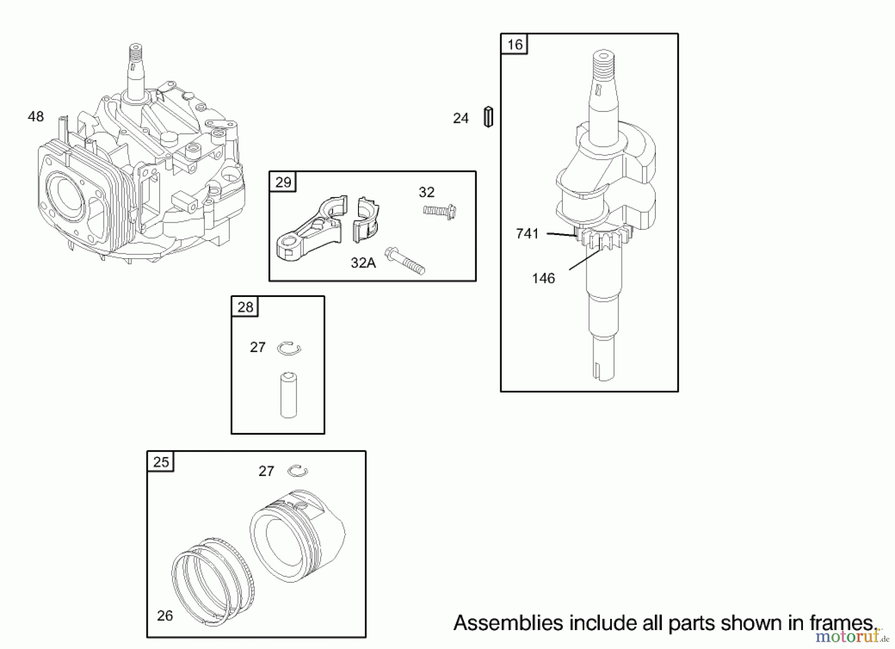 Toro Neu Mowers, Walk-Behind Seite 1 20039 - Toro Super Recycler Mower with Bag, 2004 (240000001-240999999) CRANKSHAFT ASSEMBLY BRIGGS AND STRATTON MODEL 122607-0118-E1