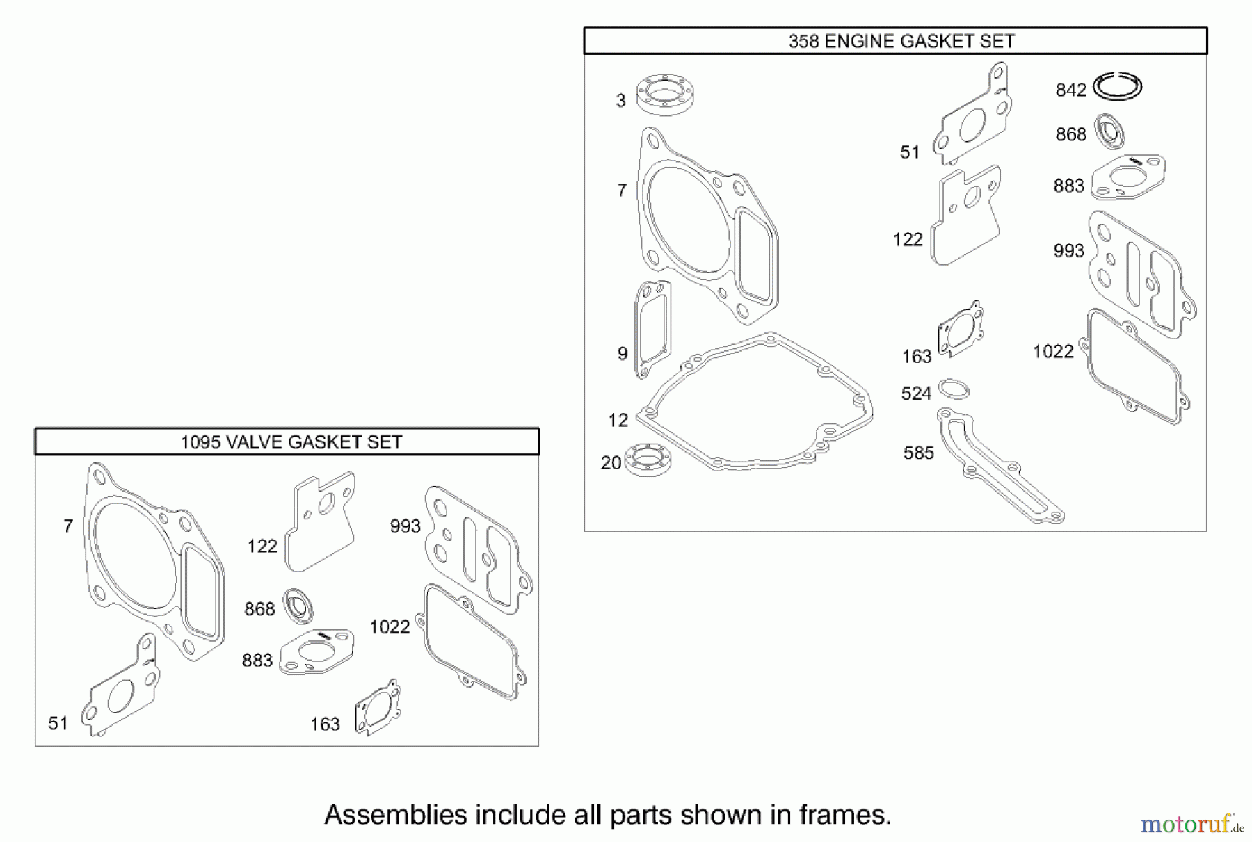 Toro Neu Mowers, Walk-Behind Seite 1 20039 - Toro Super Recycler Mower with Bag, 2003 (230000001-230999999) GASKET ASSEMBLY BRIGGS AND STRATTON MODEL 122607-0118-E1