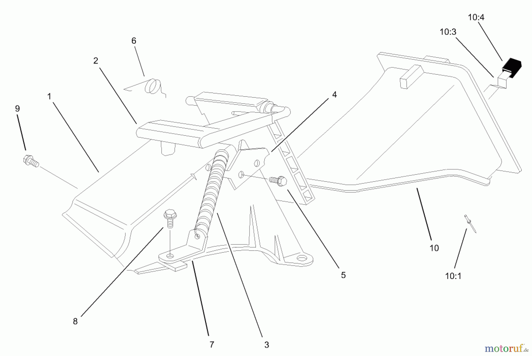 Toro Neu Mowers, Walk-Behind Seite 1 20039 - Toro Super Recycler Mower with Bag, 2004 (240000001-240999999) REAR BAG DISCHARGE CHUTE ASSEMBLY