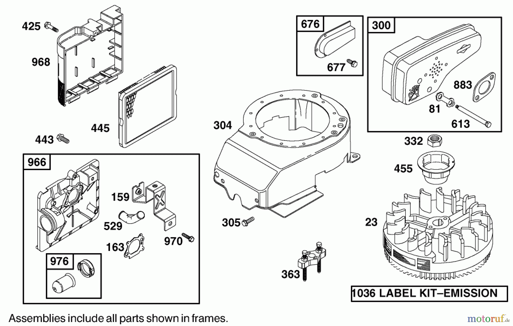 Toro Neu Mowers, Walk-Behind Seite 1 20045 (SR-21SE) - Toro Super Recycler Mower, SR-21SE, 2000 (200000001-200999999) FLYWHEEL AND MUFFLER ASSEMBLY BRIGGS AND STRATTON 12H807-1775-E1