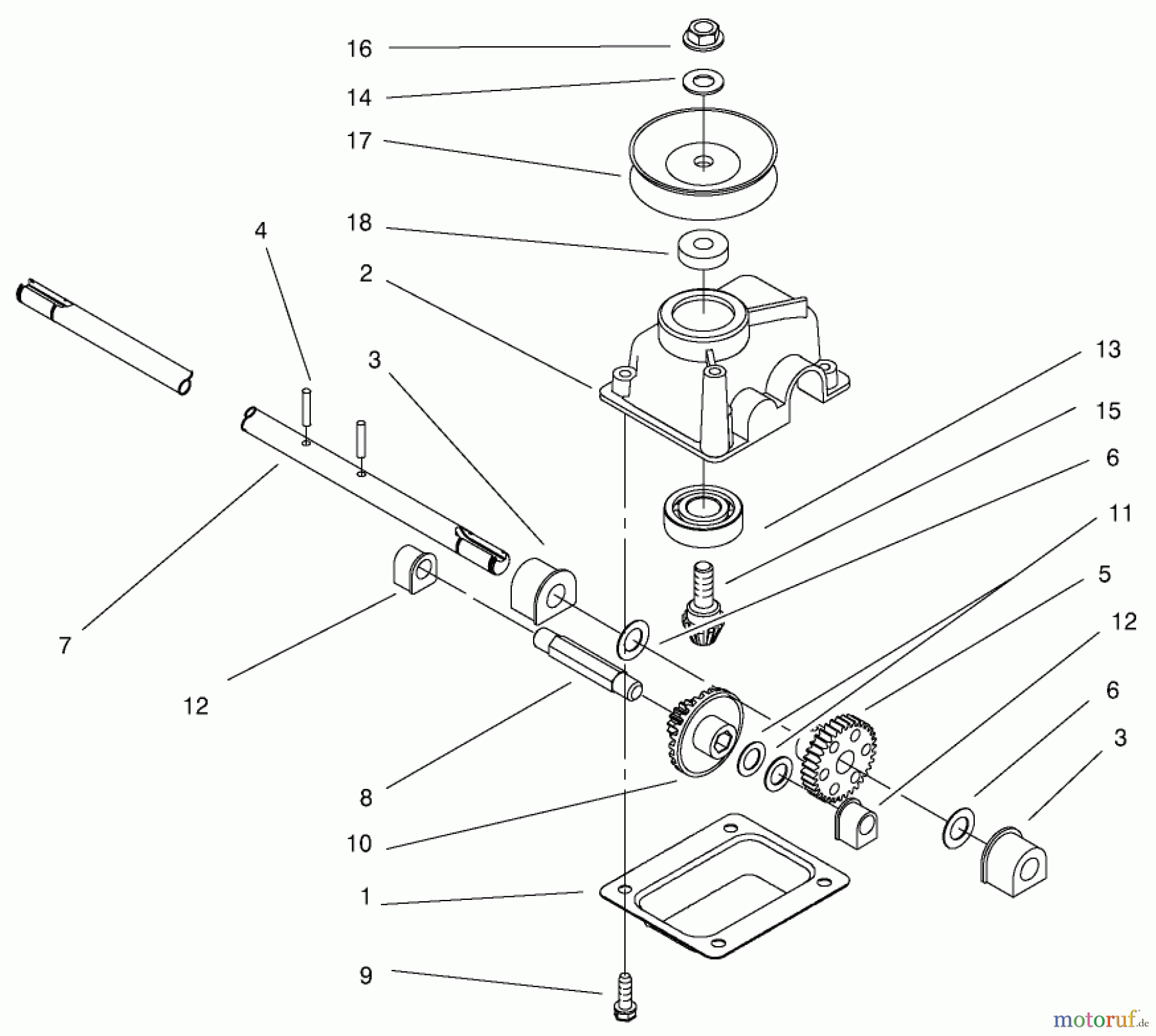 Toro Neu Mowers, Walk-Behind Seite 1 20045 (SR-21SE) - Toro Super Recycler Mower, SR-21SE, 1999 (9900001-9999999) GEAR CASE ASSEMBLY