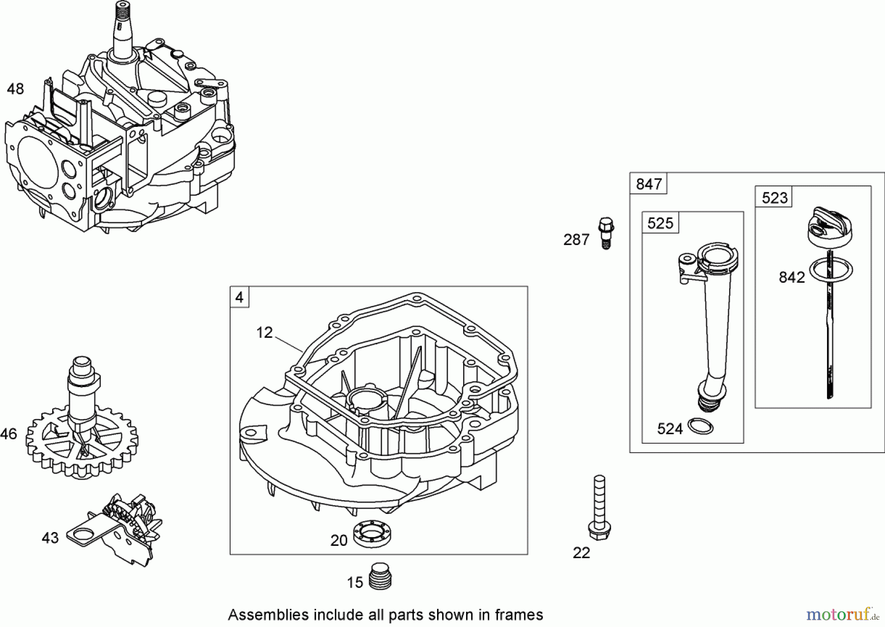 Toro Neu Mowers, Walk-Behind Seite 1 20053 - Toro Super Recycler Lawn Mower, 2007 (270000001-270999999) CRANKCASE ASSEMBLY BRIGGS AND STRATTON 126T02-0206-E1