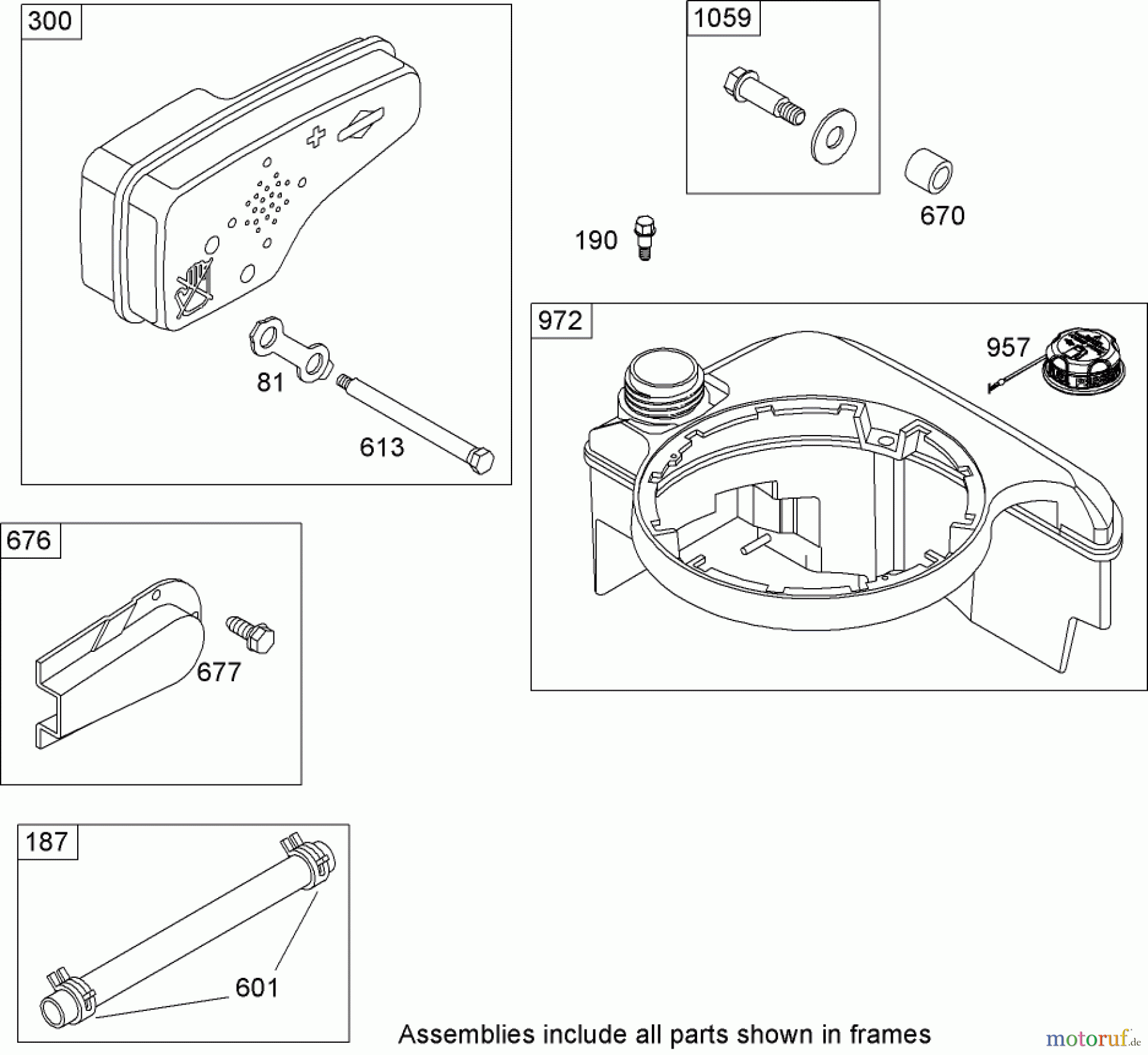 Toro Neu Mowers, Walk-Behind Seite 1 20054 - Toro Super Recycler Lawn Mower, 2007 (270000001-270999999) MUFFLER AND FUEL TANK ASSEMBLY BRIGGS AND STRATTON 126T02-0206-B1