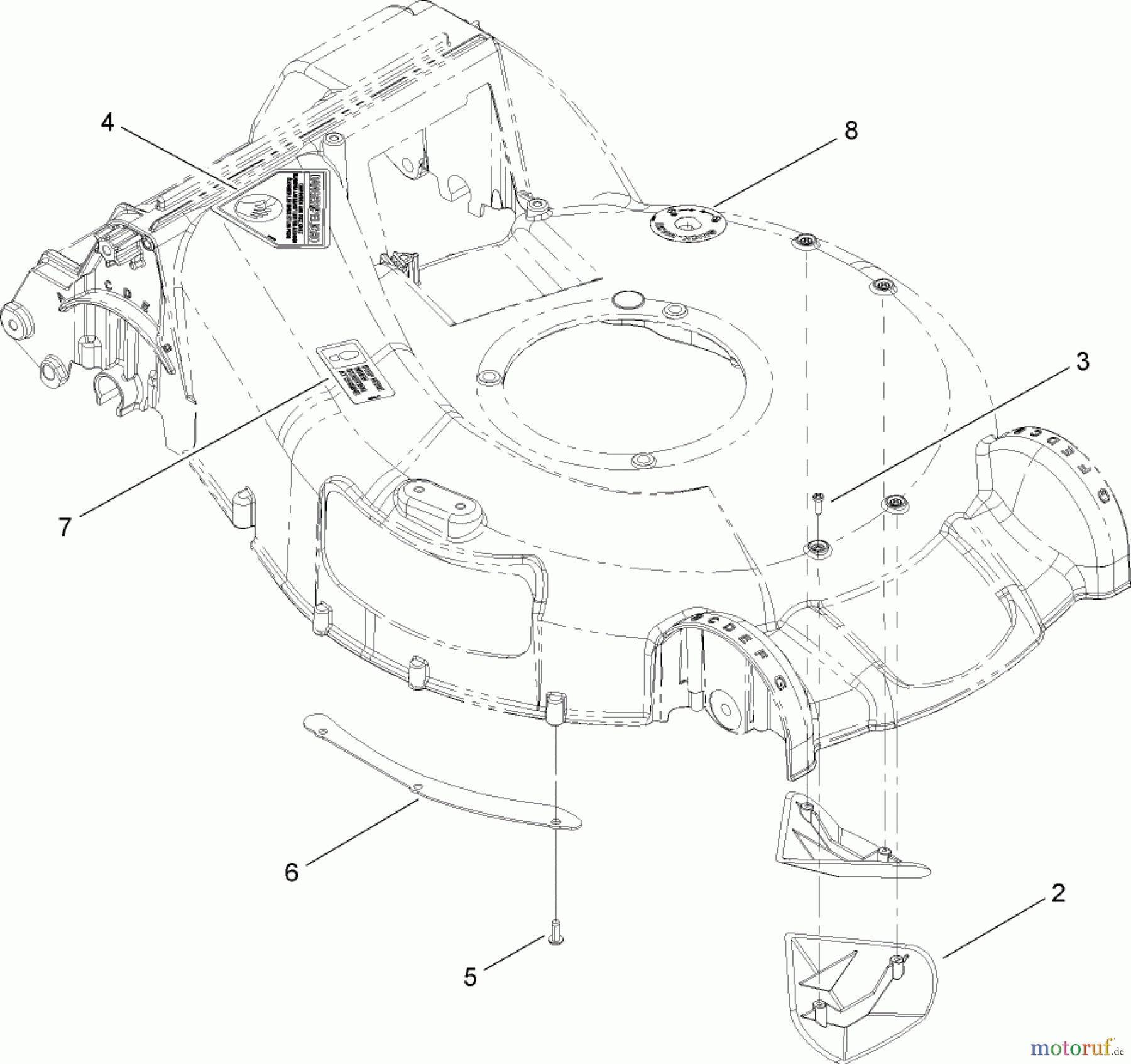  Toro Neu Mowers, Walk-Behind Seite 1 20055 - Toro Super Recycler Lawn Mower, 2007 (270000001-270999999) HOUSING ASSEMBLY NO. 112-8862