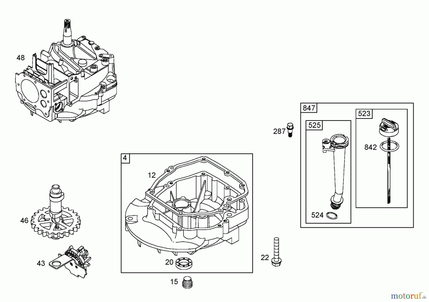 Toro Neu Mowers, Walk-Behind Seite 1 20056 - Toro Super Recycler Lawn Mower, 2005 (250000001-250999999) CRANKCASE ASSEMBLY BRIGGS AND STRATTON 125K02-0187-E1
