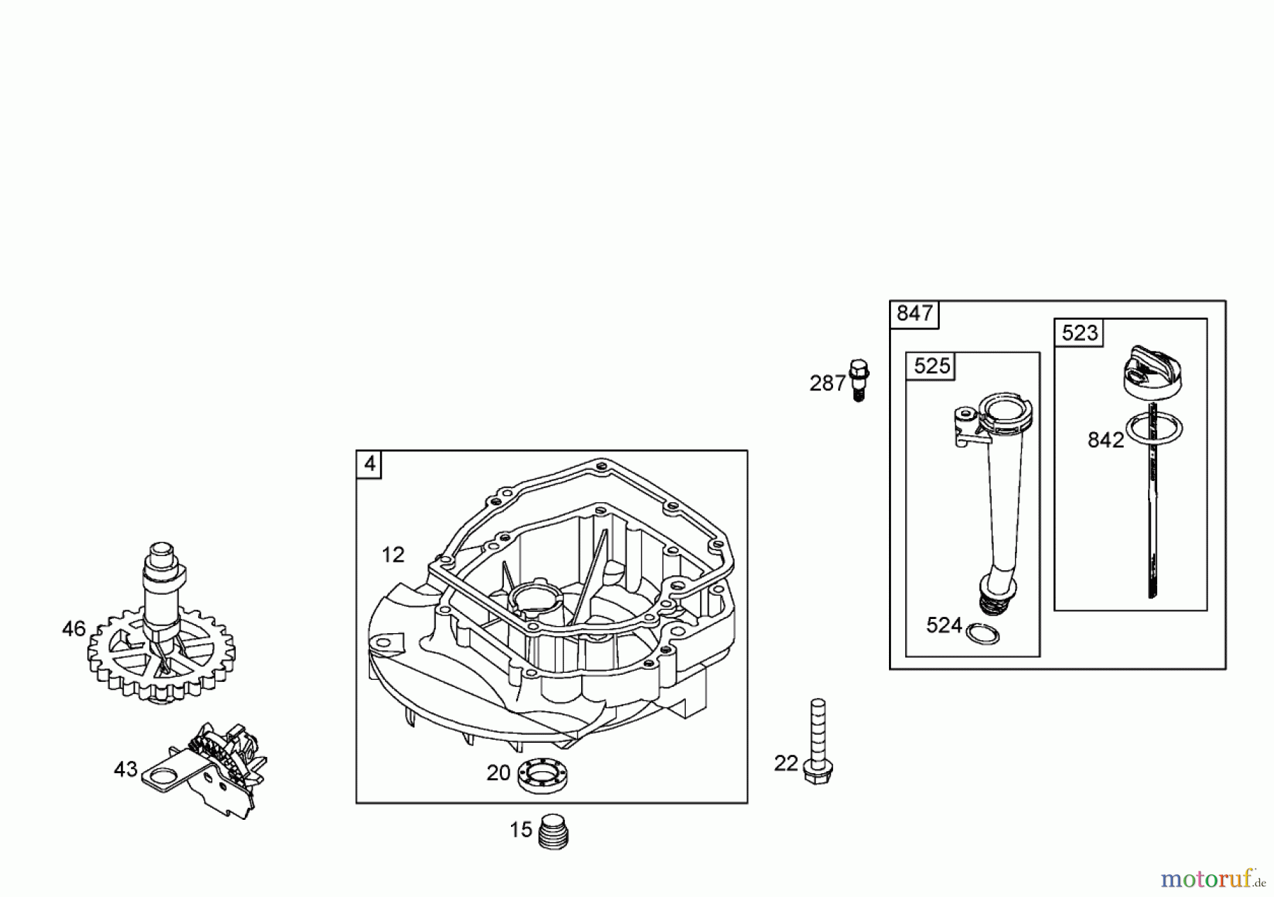Toro Neu Mowers, Walk-Behind Seite 1 20058 - Toro Super Recycler Lawn Mower, 2005 (250000001-250999999) CRANKCASE ASSEMBLY BRIGGS AND STRATTON 125K07-0188-E1