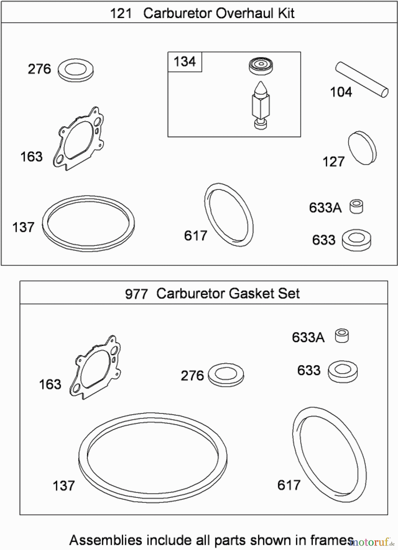Toro Neu Mowers, Walk-Behind Seite 1 20090C - Toro Super Recycler Lawn Mower, 2009 (290000001-290999999) CARBURETOR OVERHAUL KIT BRIGGS AND STRATTON 126T02-0236-B1