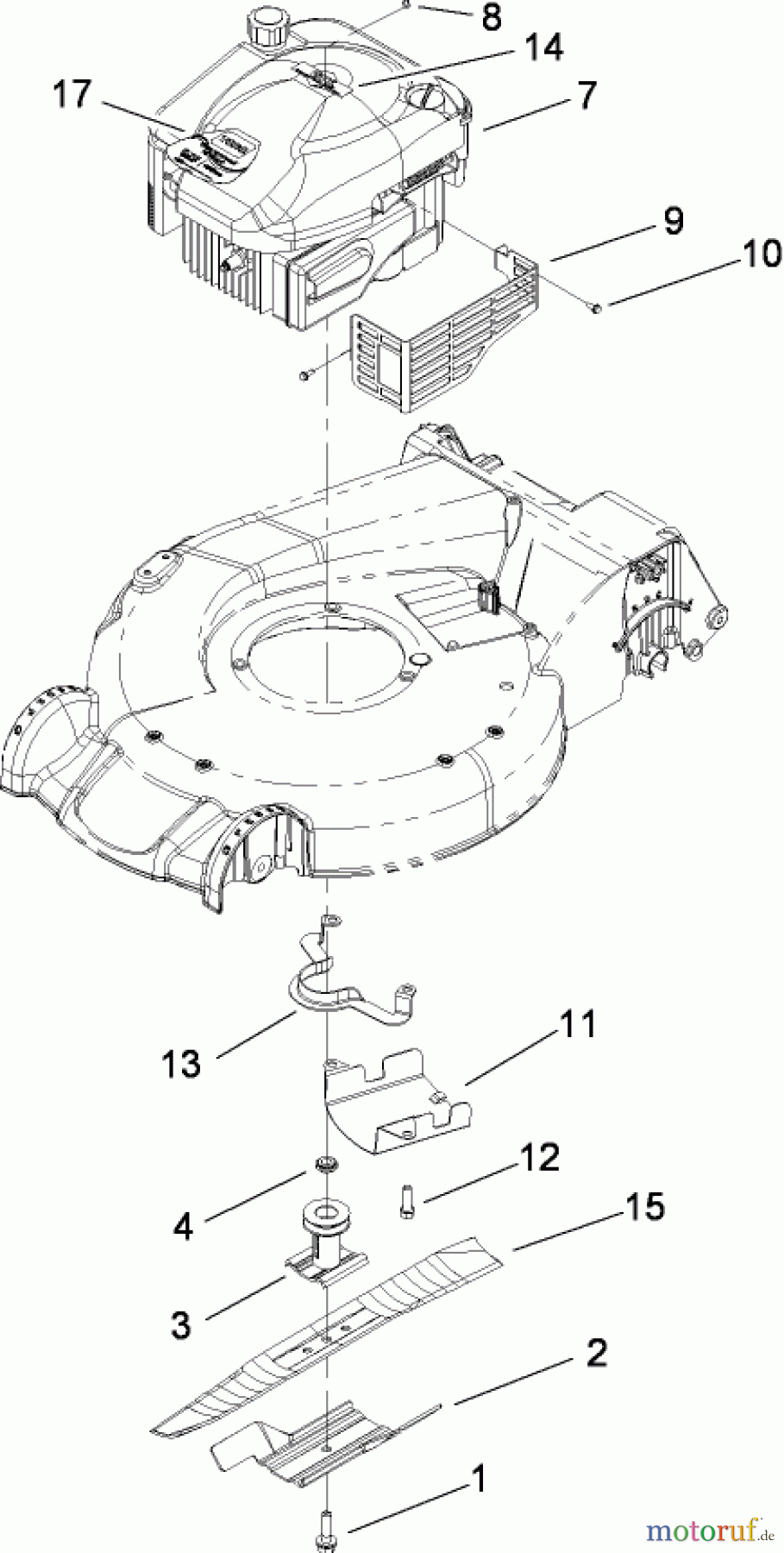 Toro Neu Mowers, Walk-Behind Seite 1 20091C - Toro Super Recycler Lawn Mower, 2008 (280000001-280999999) ENGINE ASSEMBLY