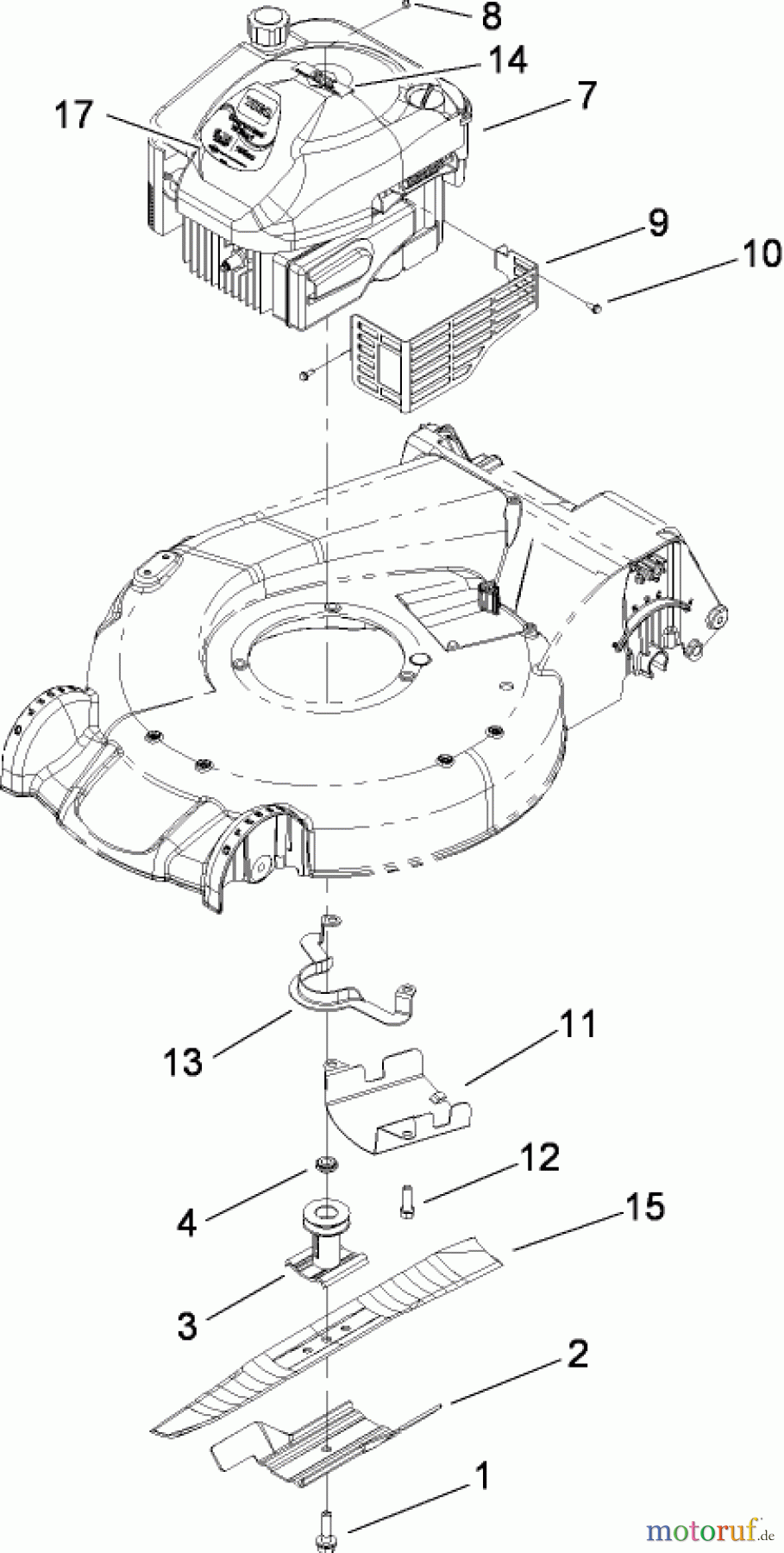 Toro Neu Mowers, Walk-Behind Seite 1 20092 - Toro Super Recycler Lawn Mower, 2008 (280000001-280999999) ENGINE ASSEMBLY