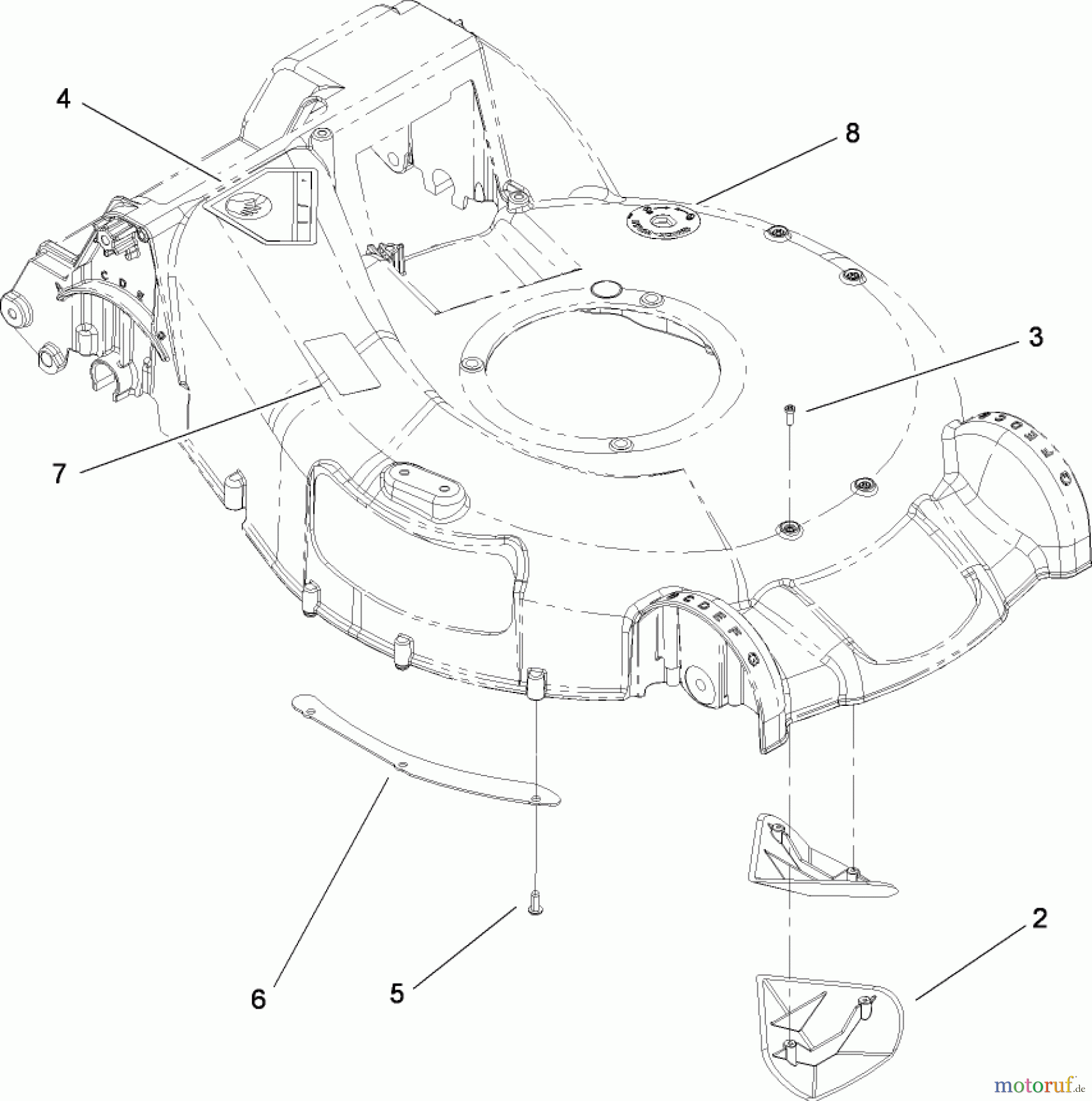 Toro Neu Mowers, Walk-Behind Seite 1 20095 - Toro Super Recycler Lawn Mower, 2009 (290000001-290999999) HOUSING ASSEMBLY NO. 115-2854
