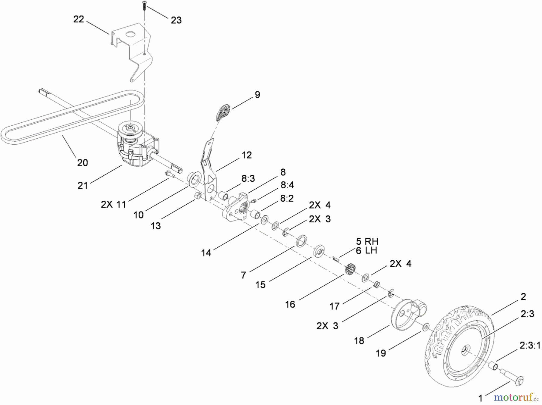 Toro Neu Mowers, Walk-Behind Seite 1 20095 - Toro Super Recycler Lawn Mower, 2010 (310000001-310004268) TRANSMISSION ASSEMBLY