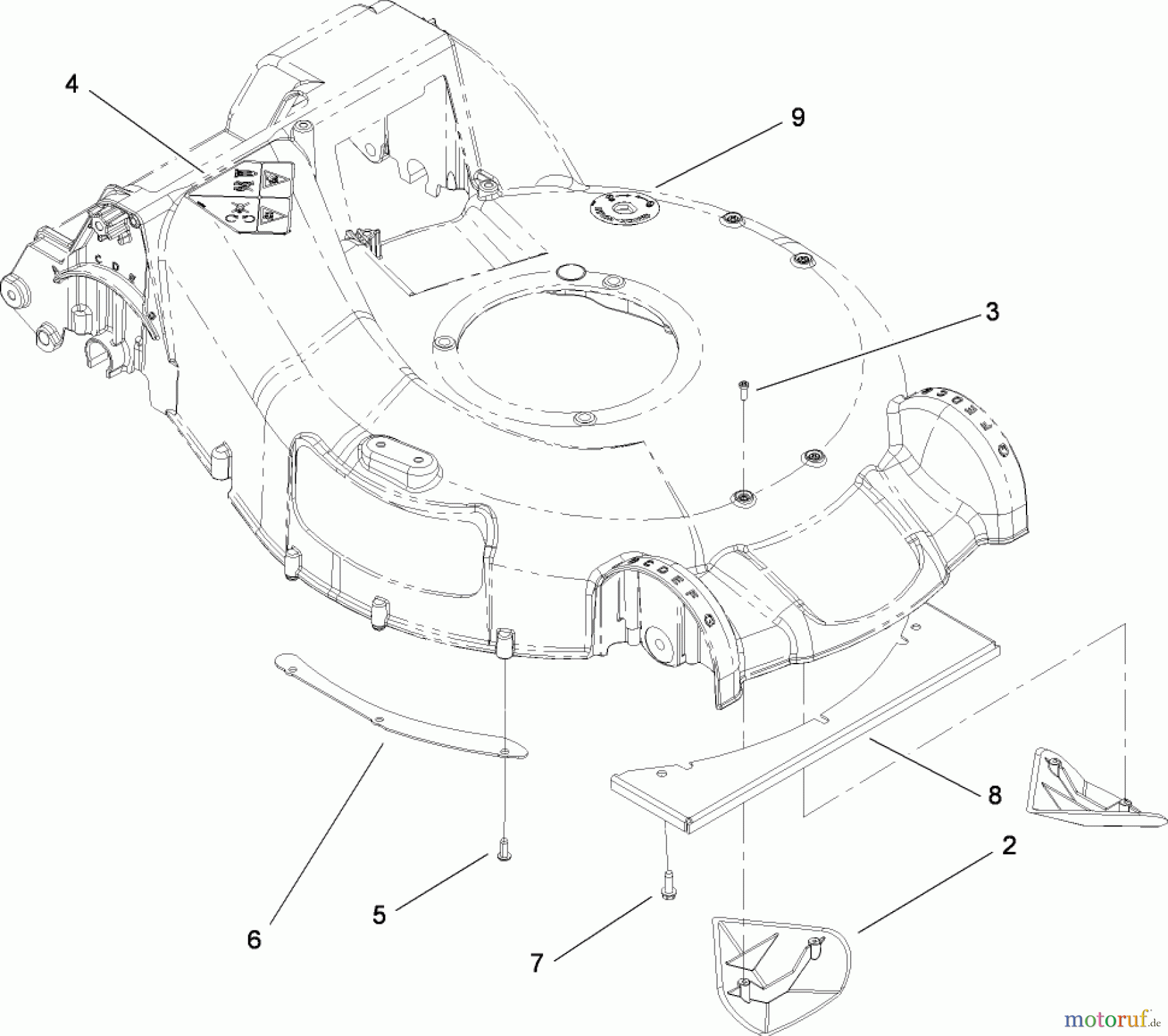Toro Neu Mowers, Walk-Behind Seite 1 20095C - Toro Super Recycler Lawn Mower, 2009 (290000001-290999999) HOUSING ASSEMBLY NO. 115-2855