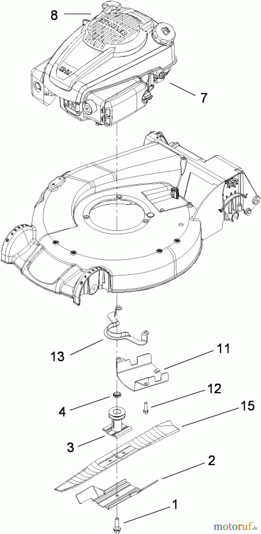 Toro Neu Mowers, Walk-Behind Seite 1 20099 - Toro Super Recycler Lawn Mower, 2008 (280000001-280999999) ENGINE ASSEMBLY