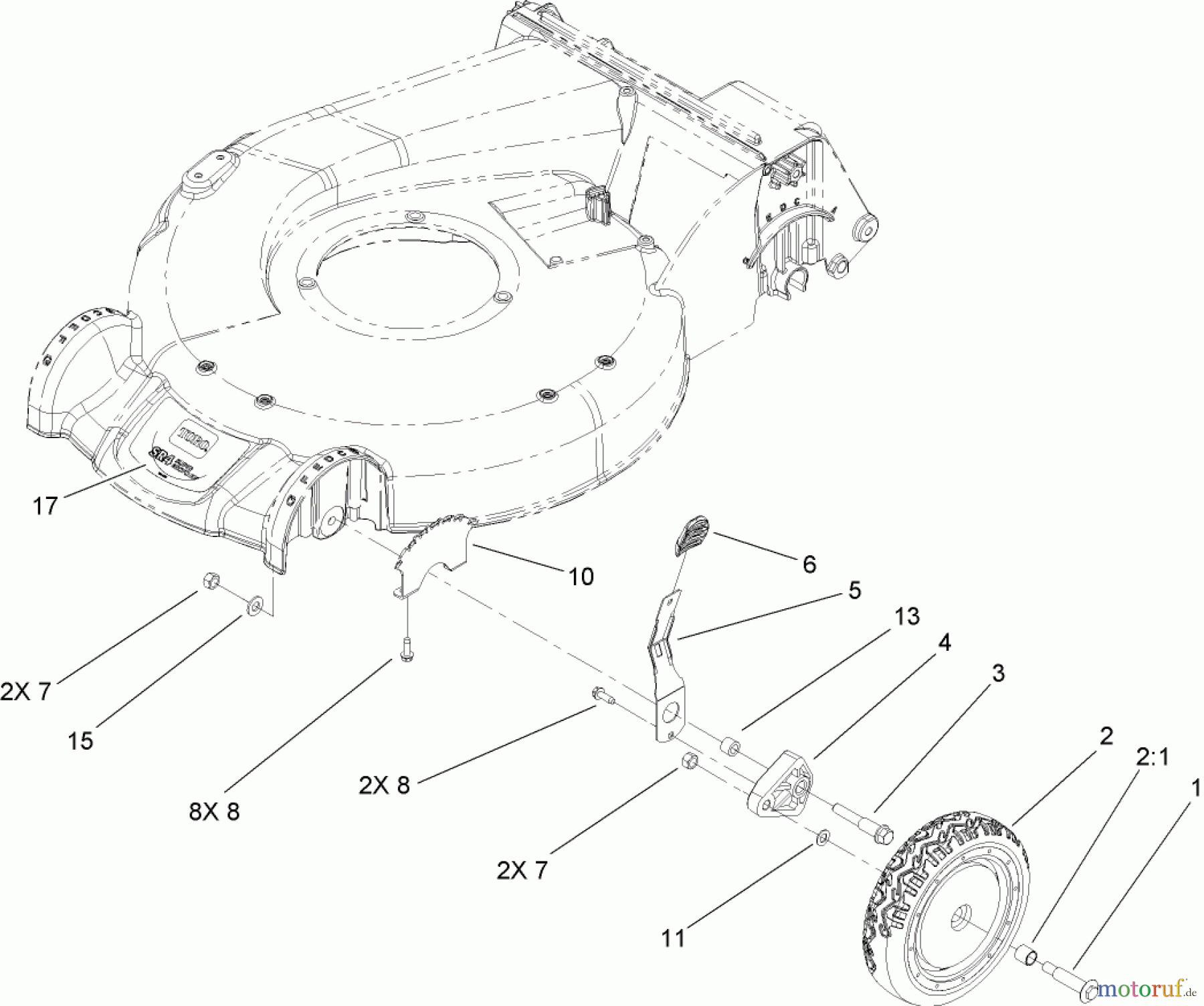 Toro Neu Mowers, Walk-Behind Seite 1 20099 - Toro Super Recycler Lawn Mower, 2008 (280000001-280999999) HEIGHT-OF-CUT ASSEMBLY
