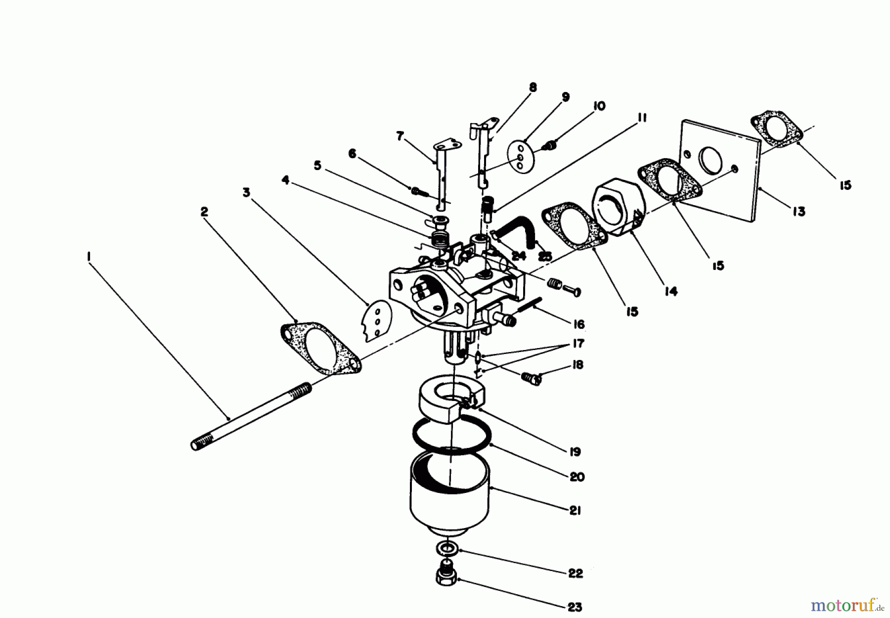 Toro Neu Mowers, Walk-Behind Seite 1 20106 - Toro Lawnmower, 1992 (2000001-2999999) CARBURETOR ASSEMBLY (ENGINE NO. 47PM1-2)